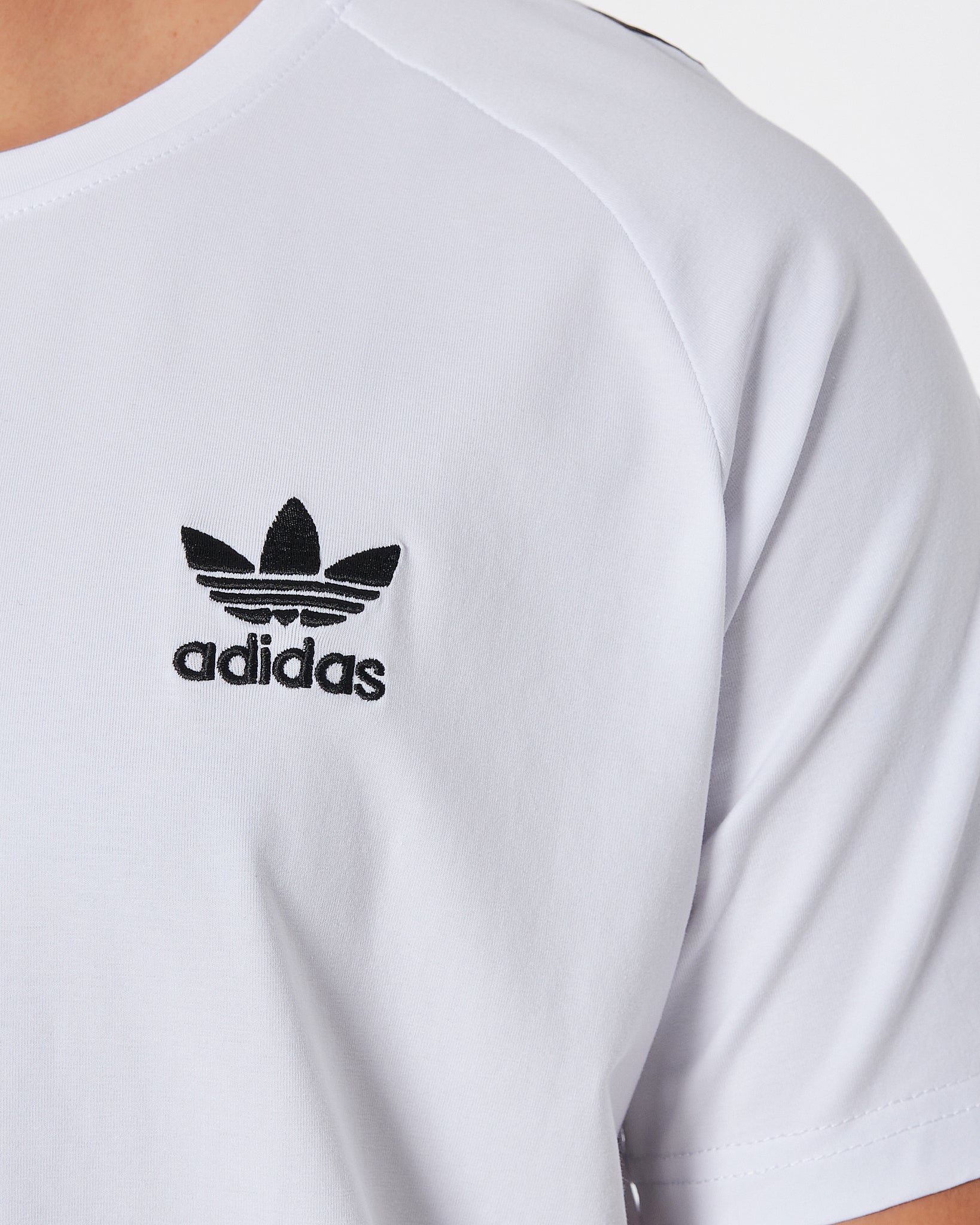 ADI Striped Sleeve Men White T-Shirt 13.90