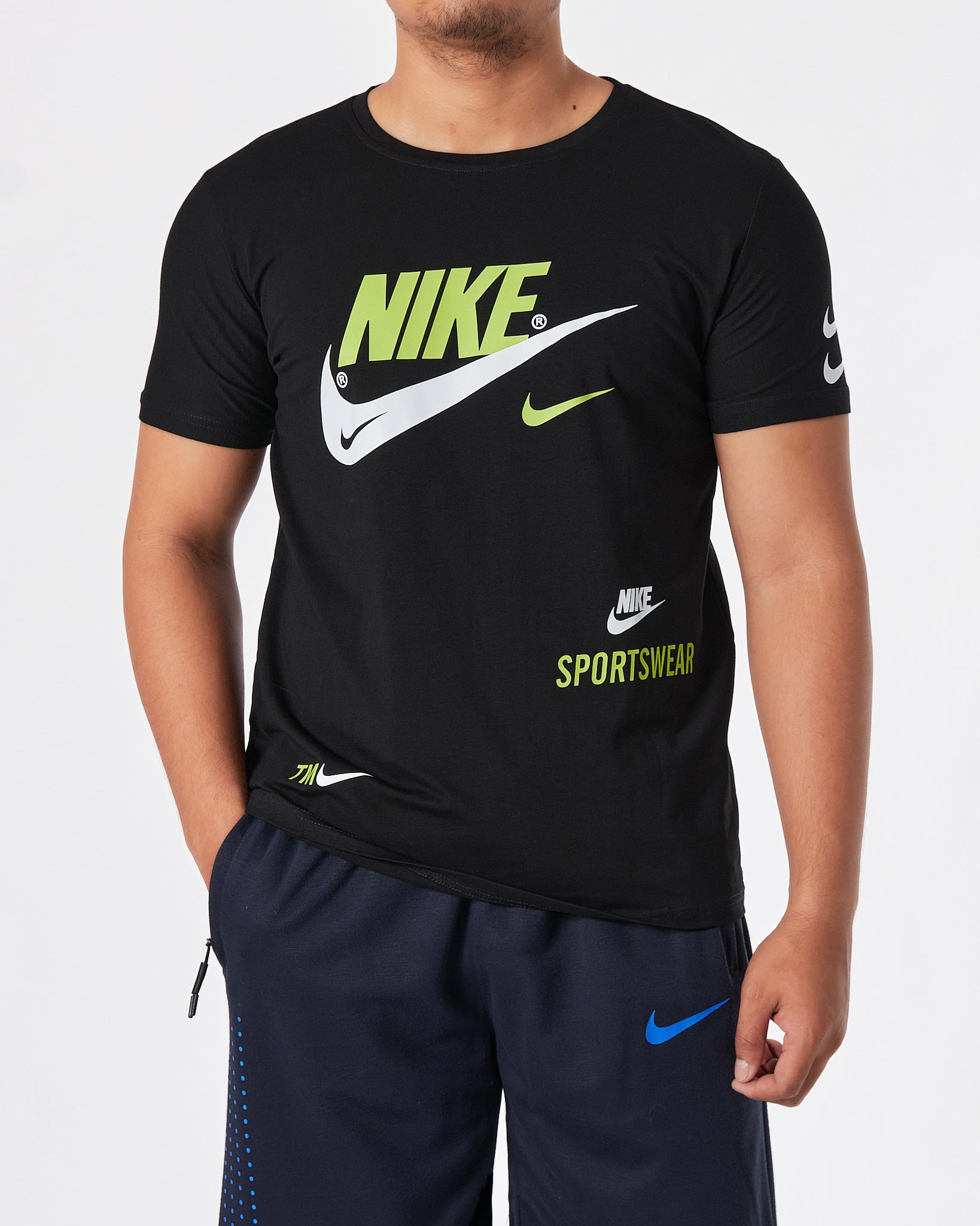 NIK Logo Printed Men Black T-Shirt 15.90