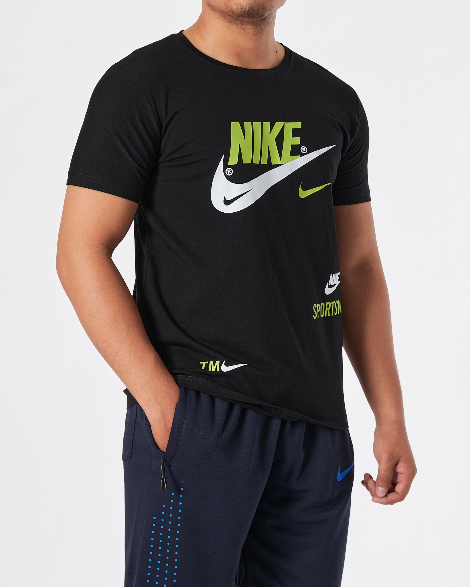 NIK Logo Printed Men Black T-Shirt 15.90