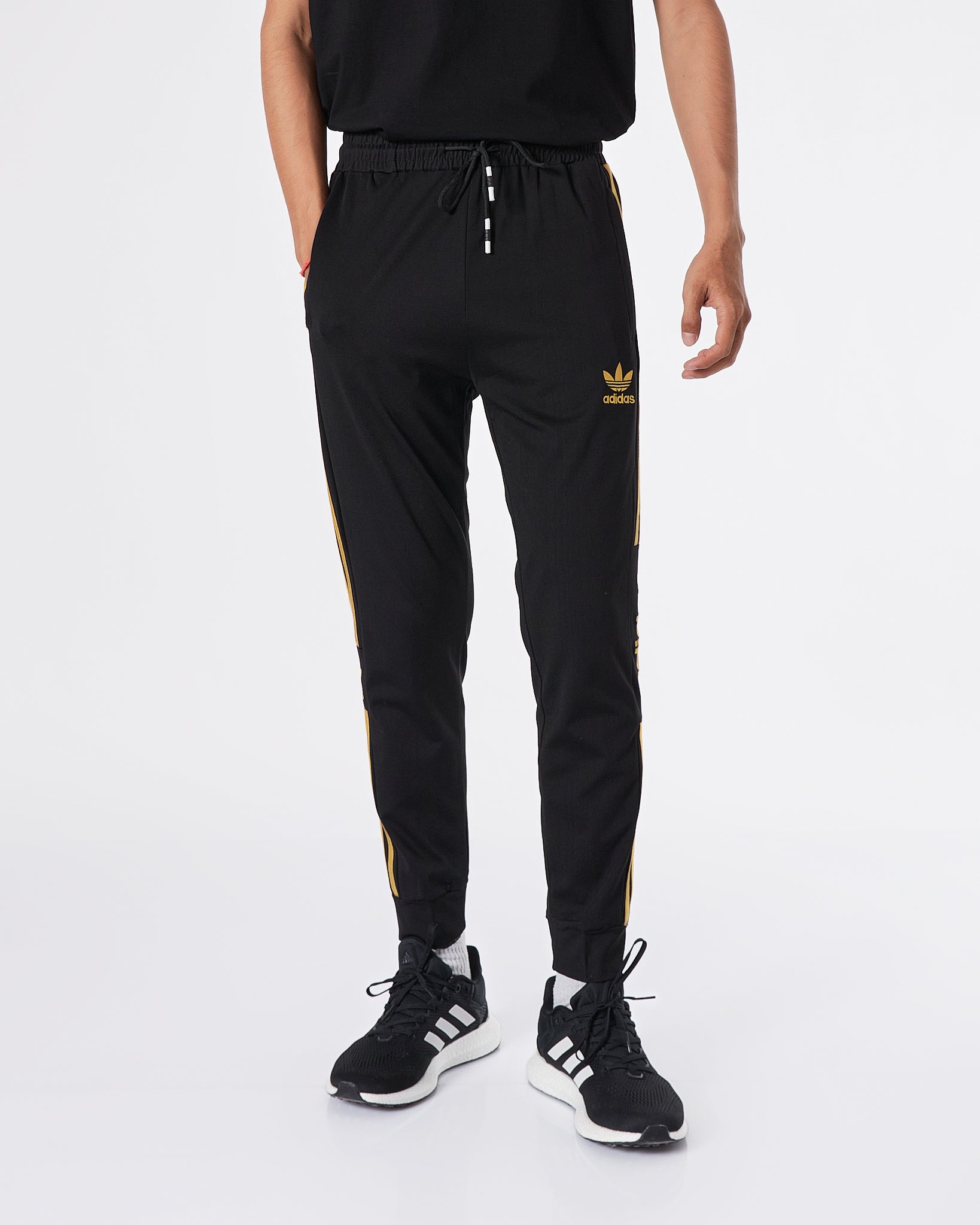 ADI Gold Striped Men Black Track Pants 19.90