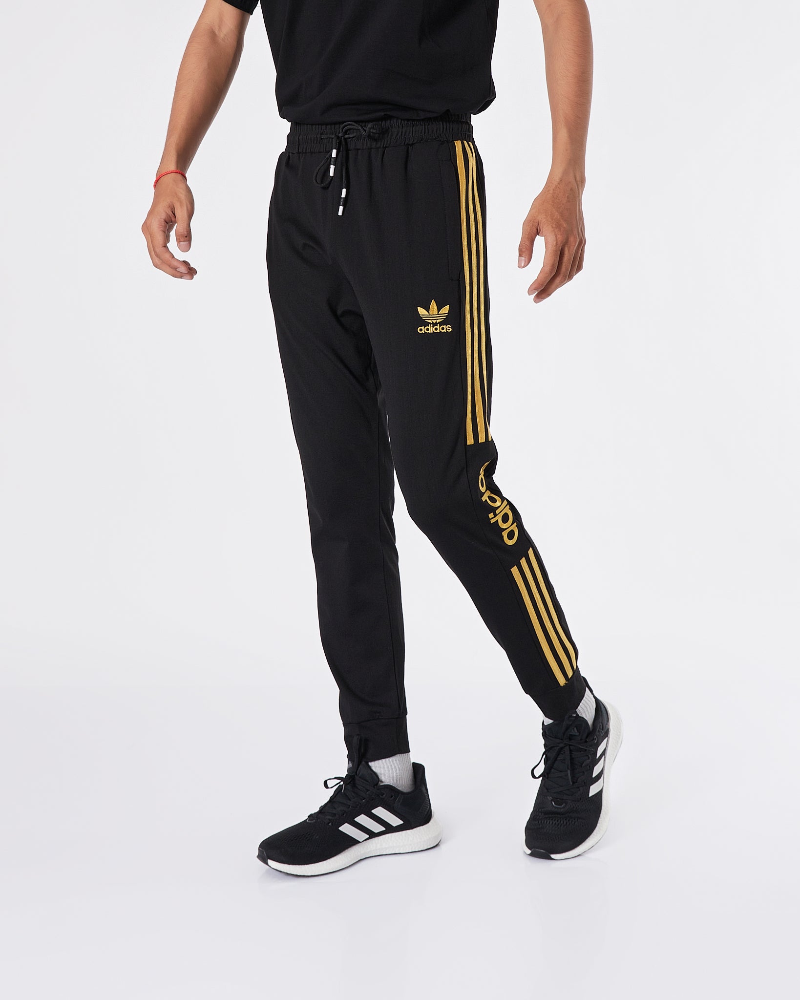 ADI Gold Striped Men Black Track Pants 19.90