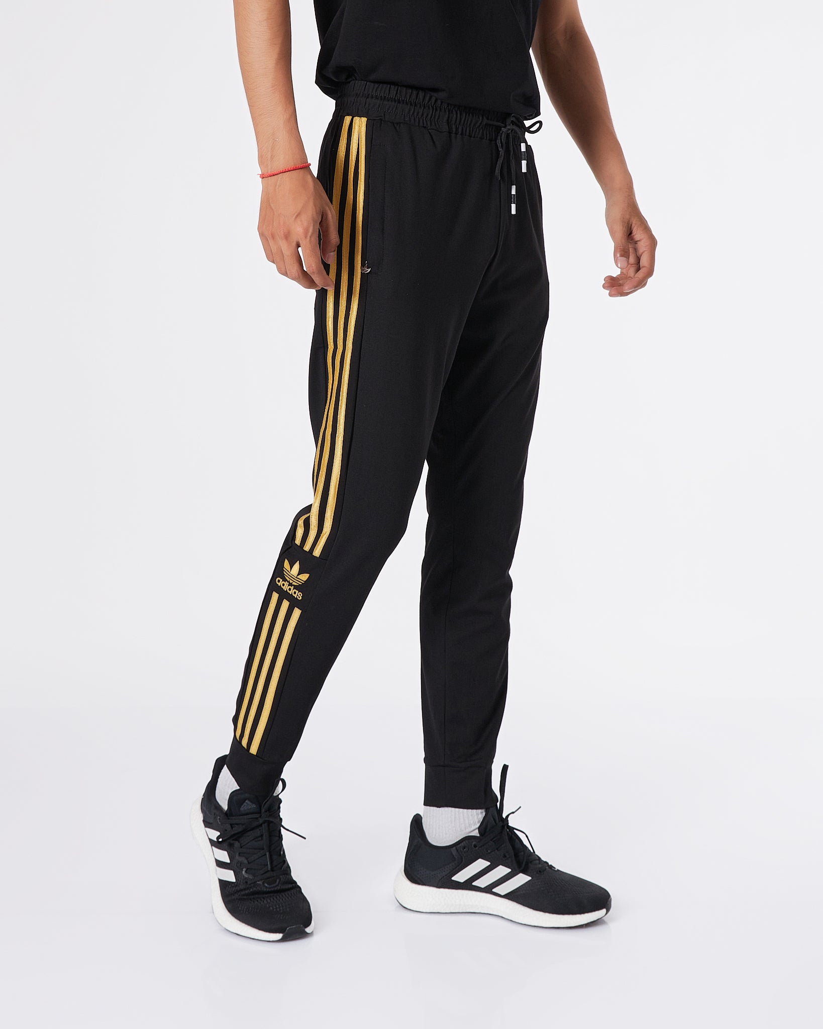 ADI Gold Striped Men Black Track Pants 19.90