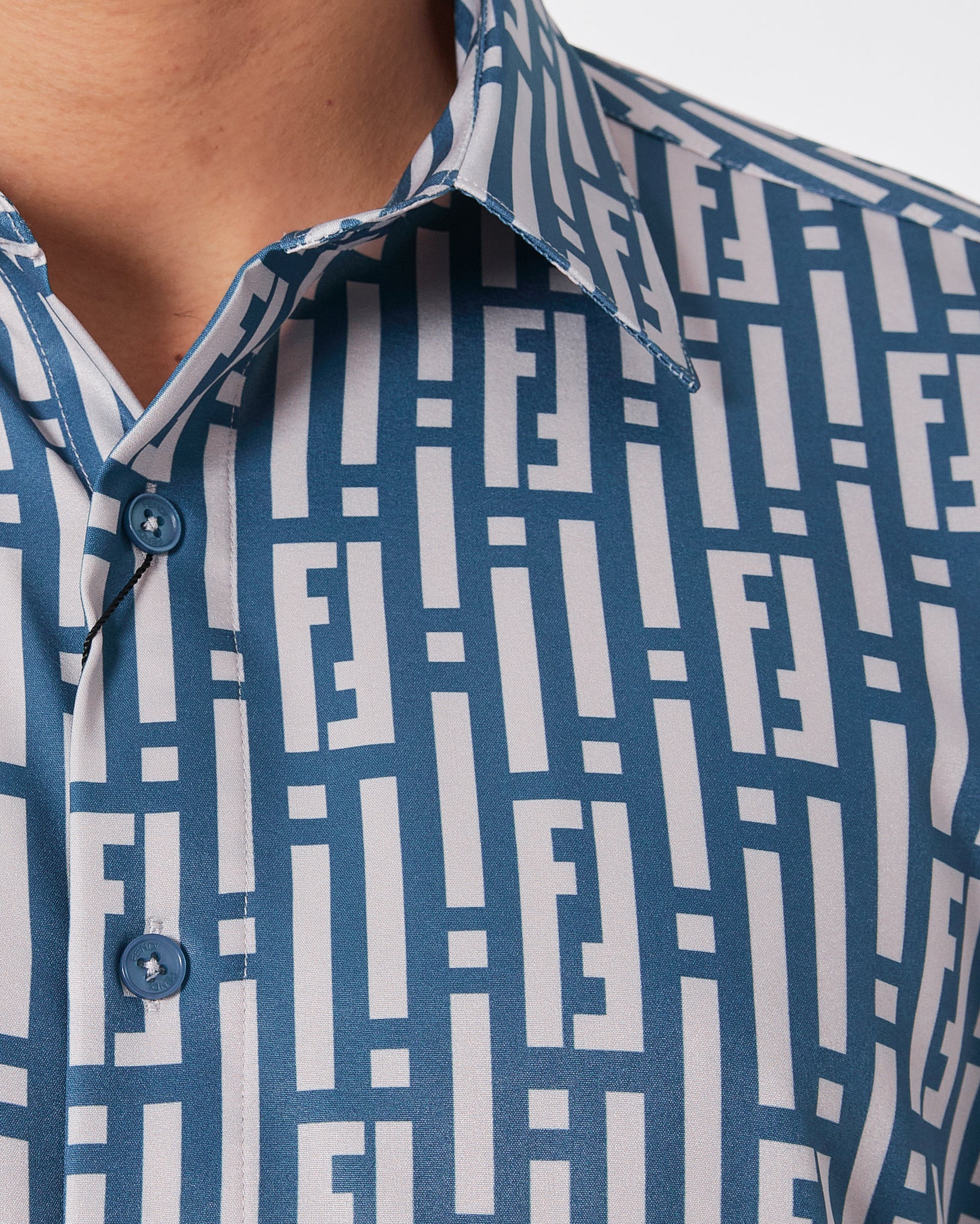 FEN Monogram Over Printed Men Green Shirts Long Sleeve 30.90