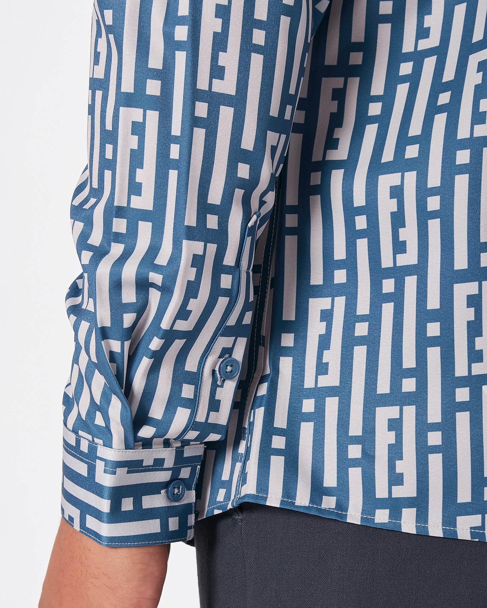 FEN Monogram Over Printed Men Green Shirts Long Sleeve 30.90