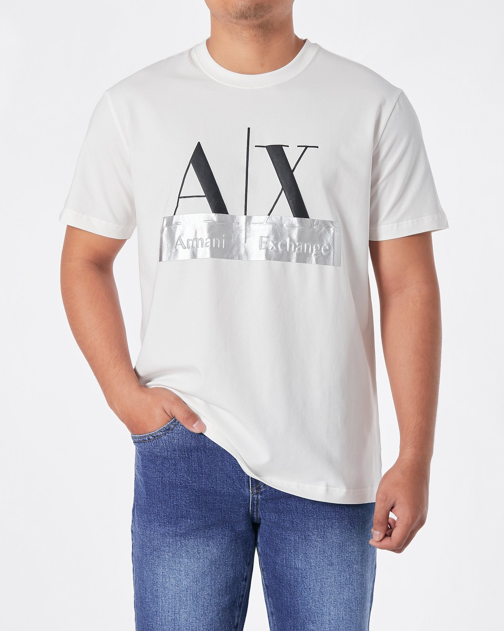 ARM AX Logo Printed Men White T-Shirt 16.90