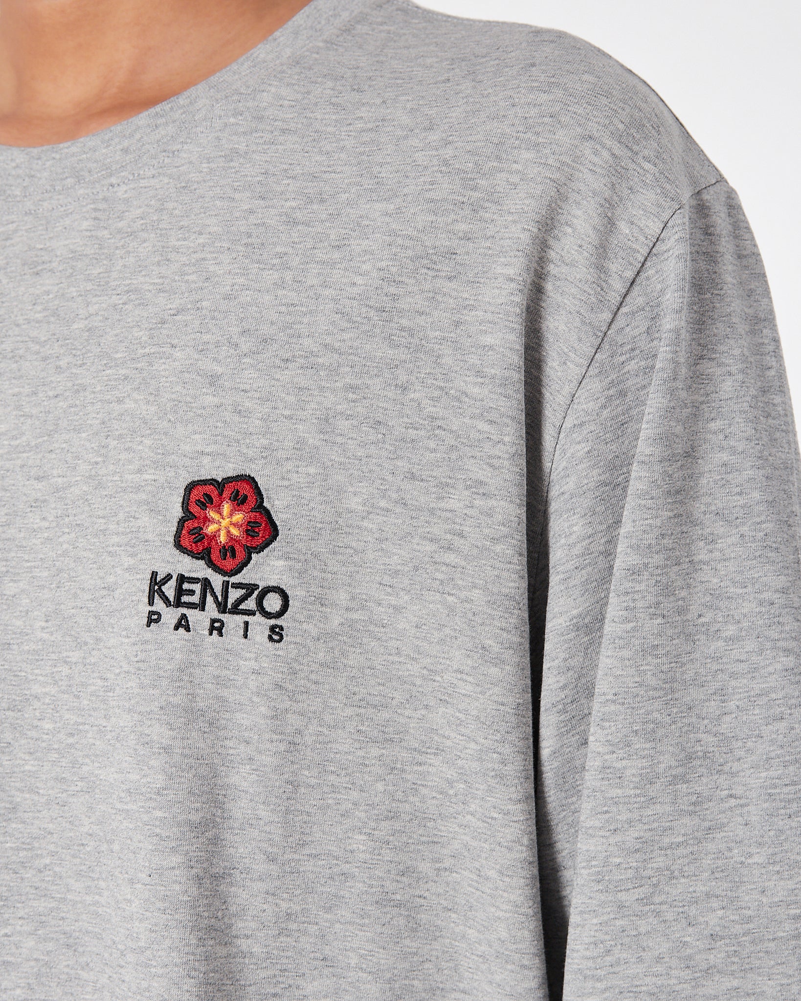 KEN Back Logo Printed Men Grey T-Shirt Long Sleeve 23.90