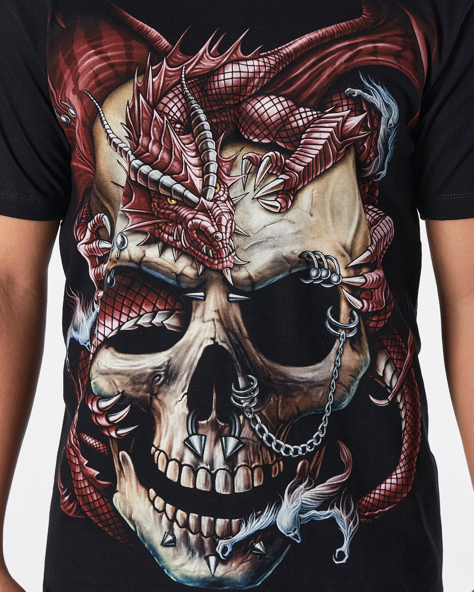 THA Skull Front & Back Printed Men Over Size T-Shirt 17.50