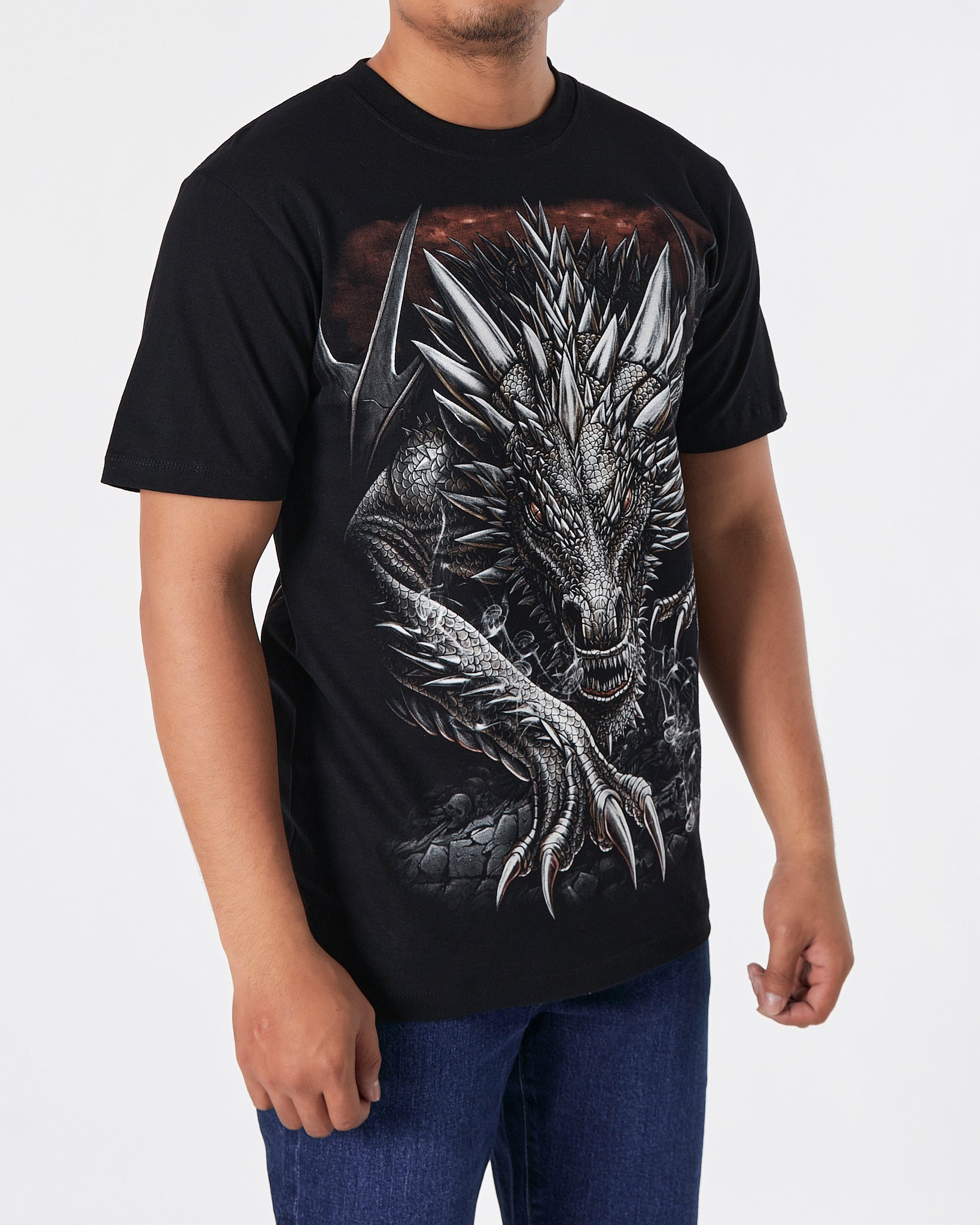 THA Dragon Front & Back Printed Men Over Size T-Shirt 15.90