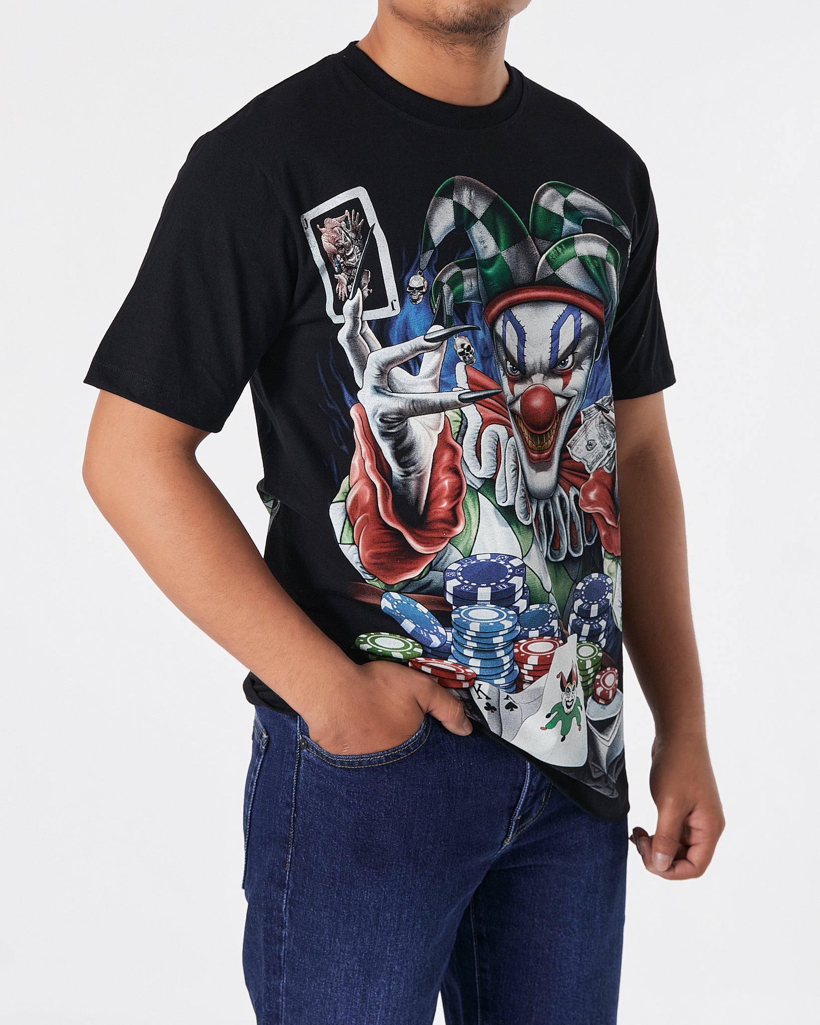 THA Clown Front & Back Printed Men Over Size T-Shirt 15.90
