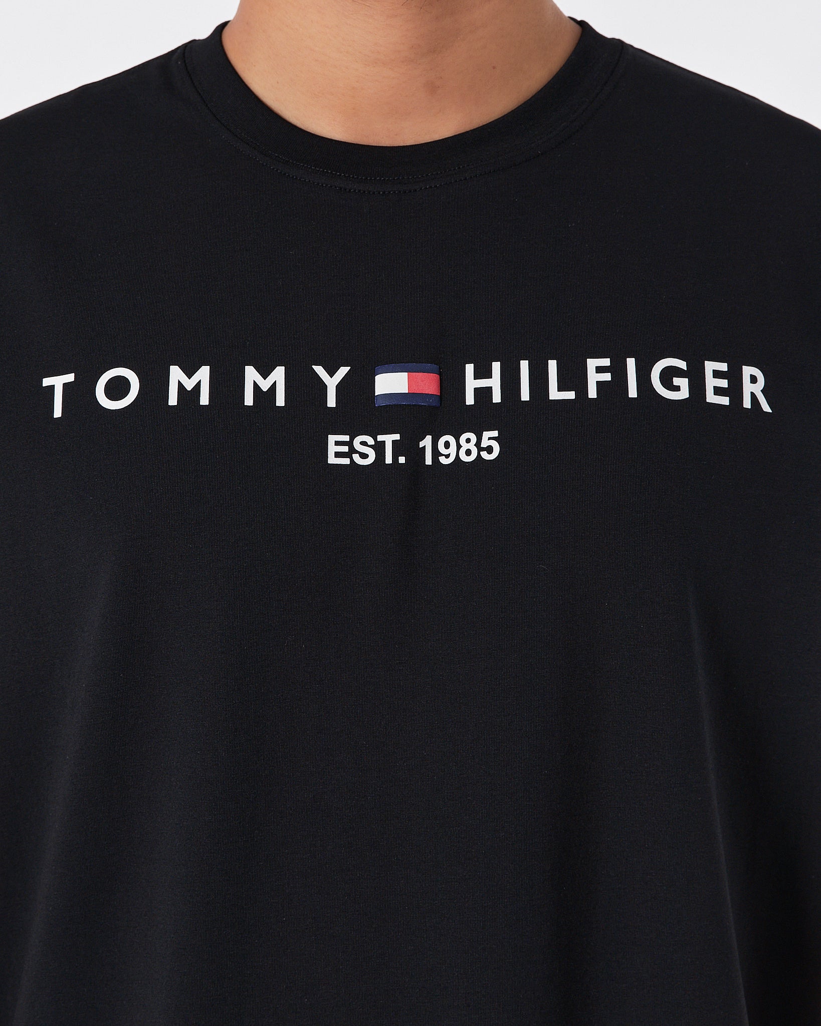 TH Logo Printed Men Black T-Shirt 14.90
