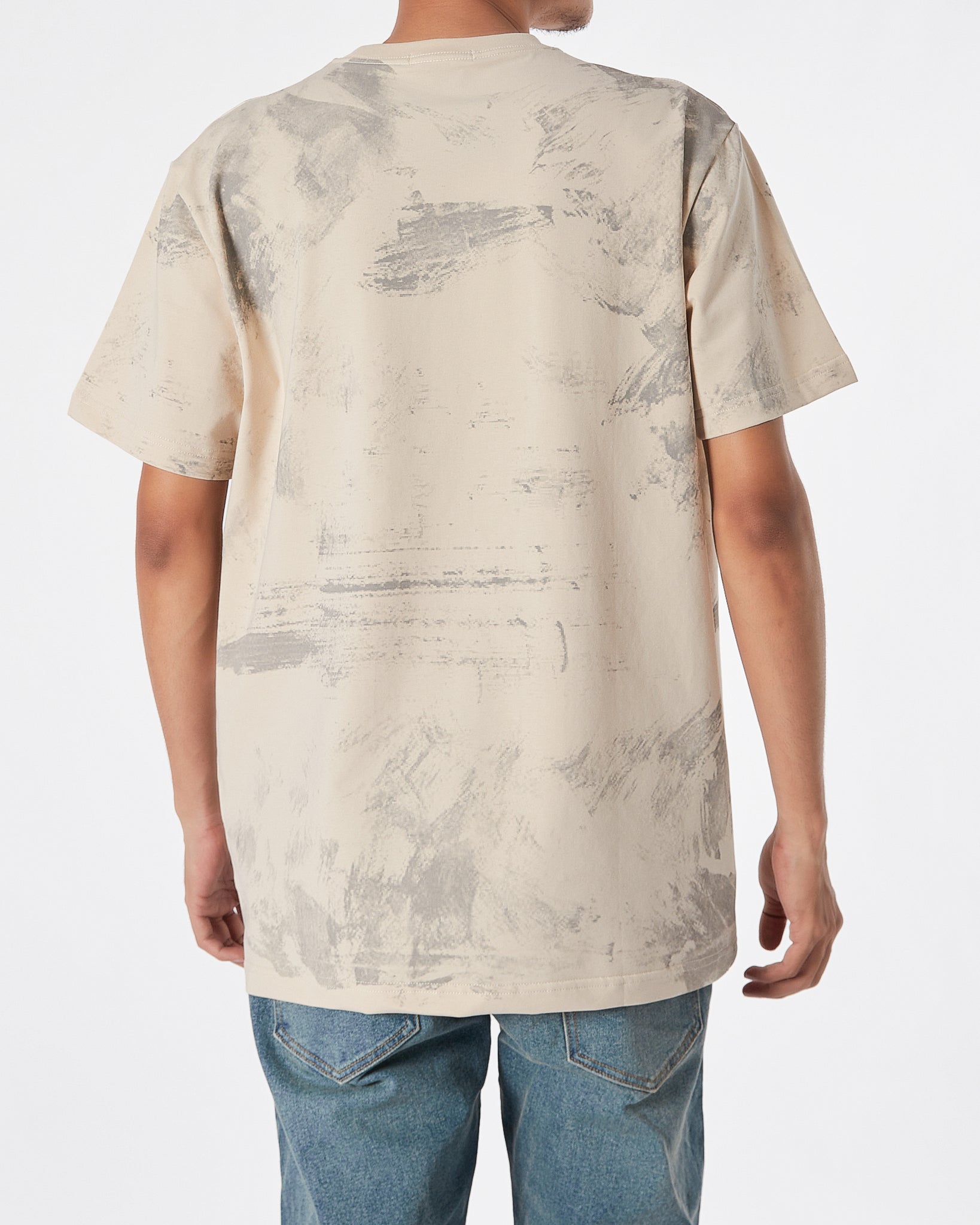 BAL Faded Color Logo Printed Men Cream T-Shirt 16.90