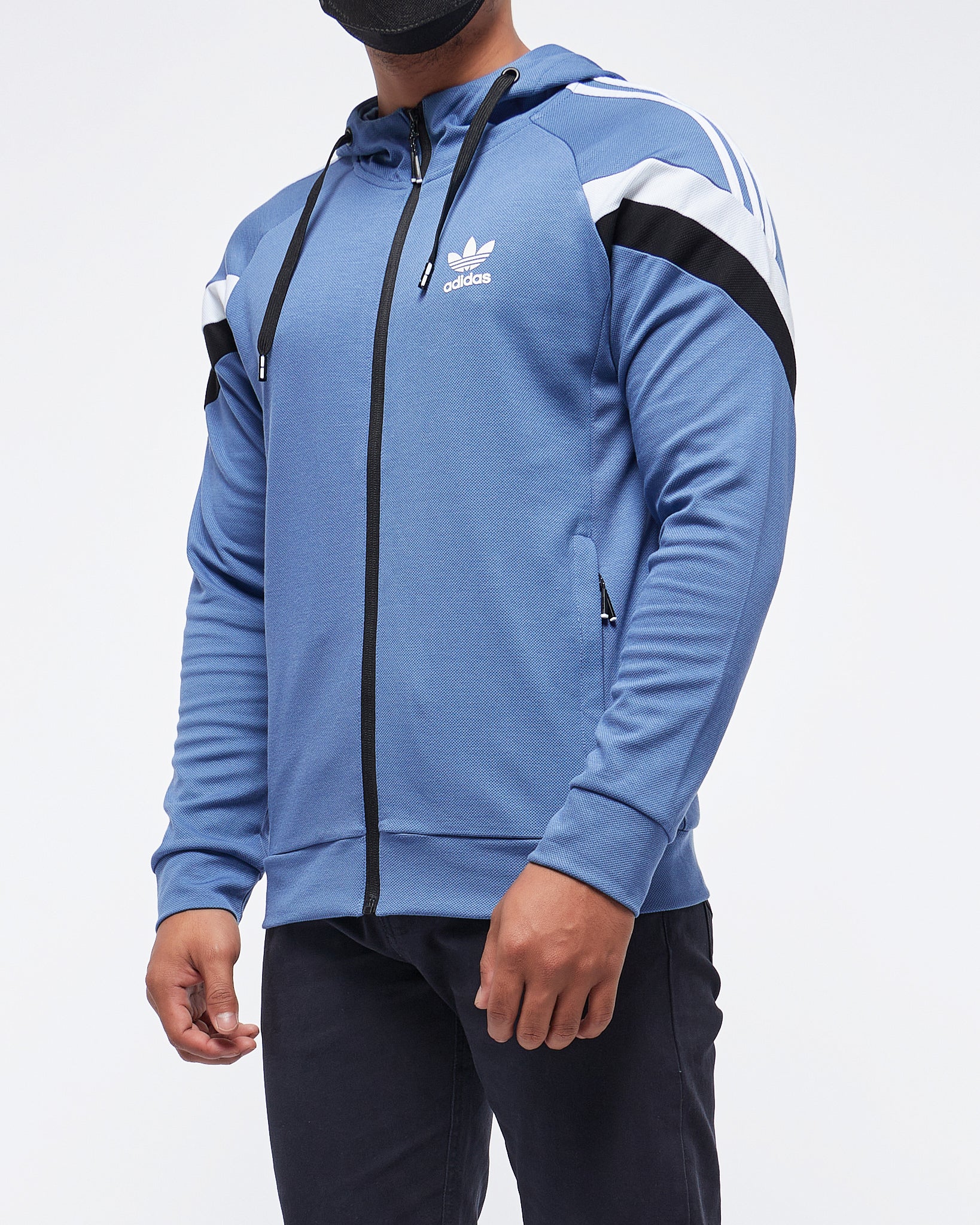 MOI OUTFIT-3 Striped Logo Printed Men Hoodie Zipped 29.90
