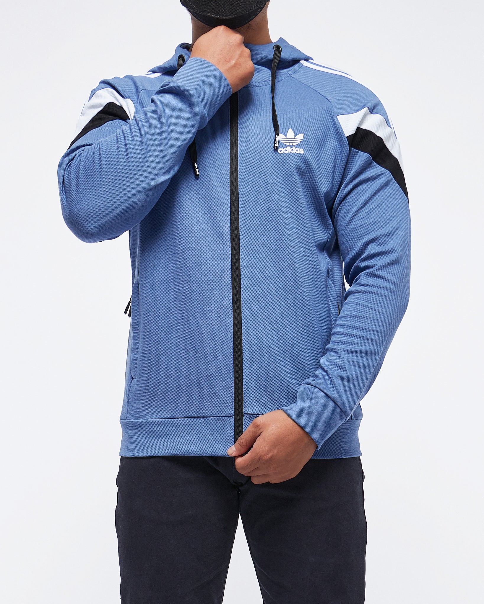 MOI OUTFIT-3 Striped Logo Printed Men Hoodie Zipped 29.90