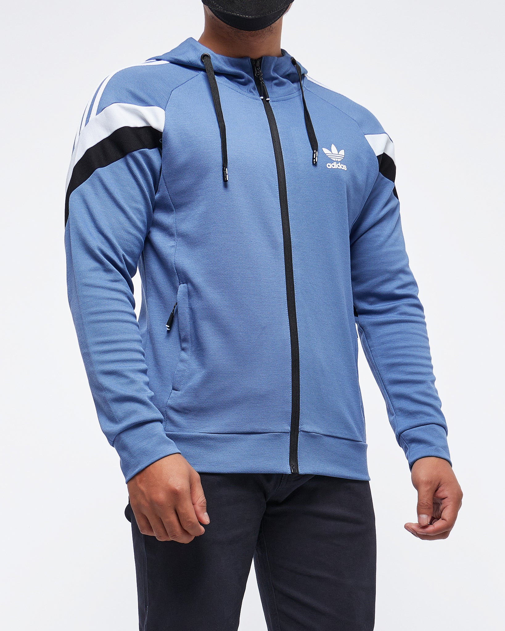 MOI OUTFIT-3 Striped Logo Printed Men Hoodie Zipped 29.90
