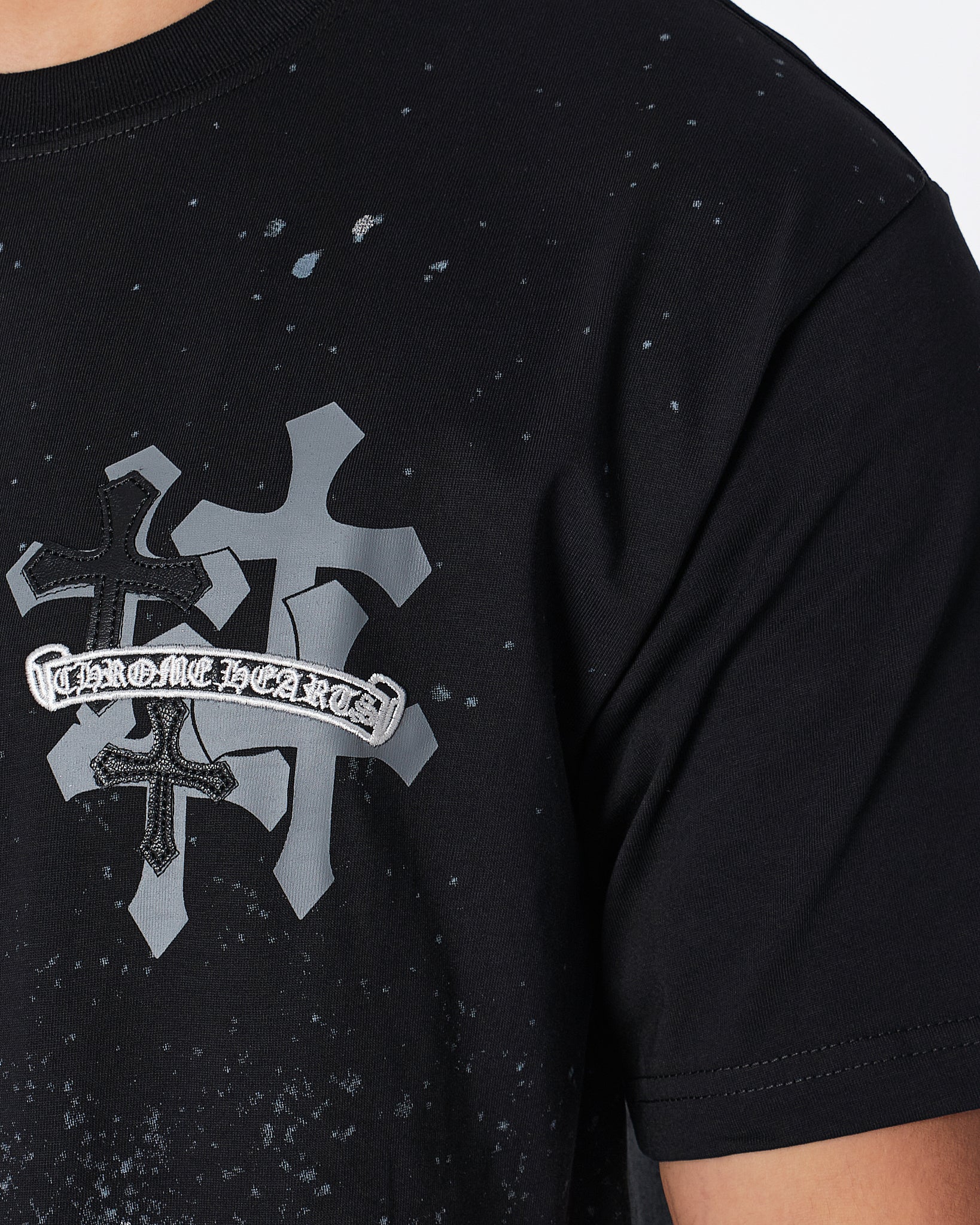 MOI OUTFIT-CH Cross Back Men Black T-Shirt 25.90
