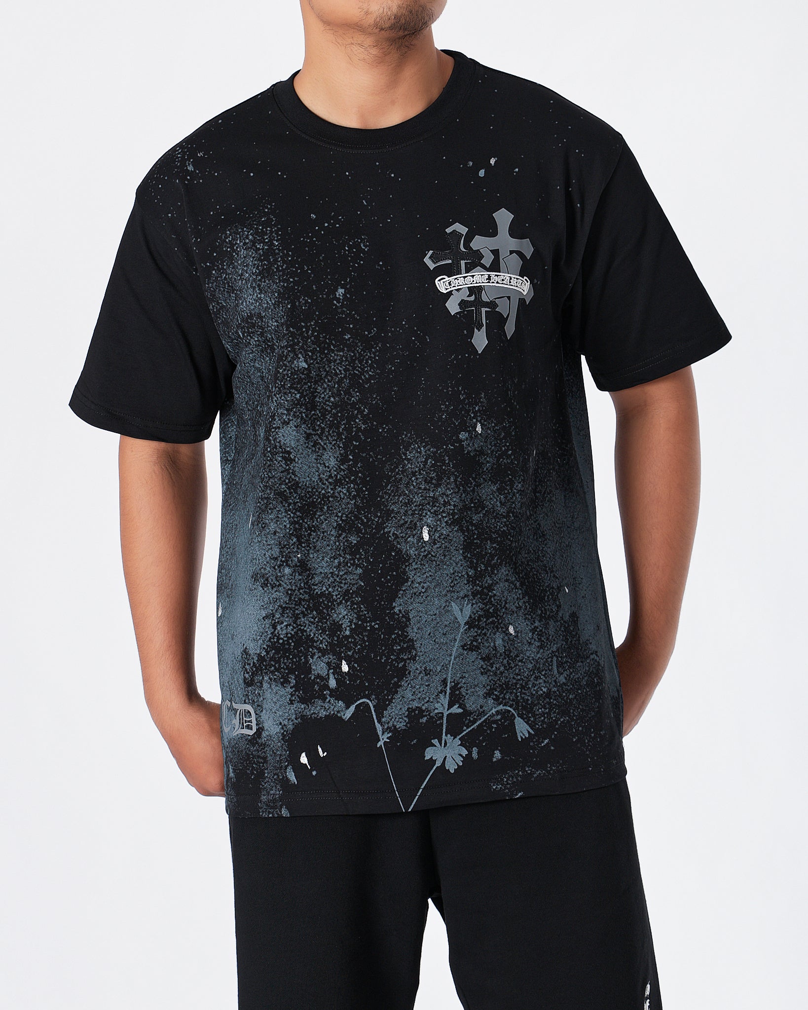 MOI OUTFIT-CH Cross Back Men Black T-Shirt 25.90