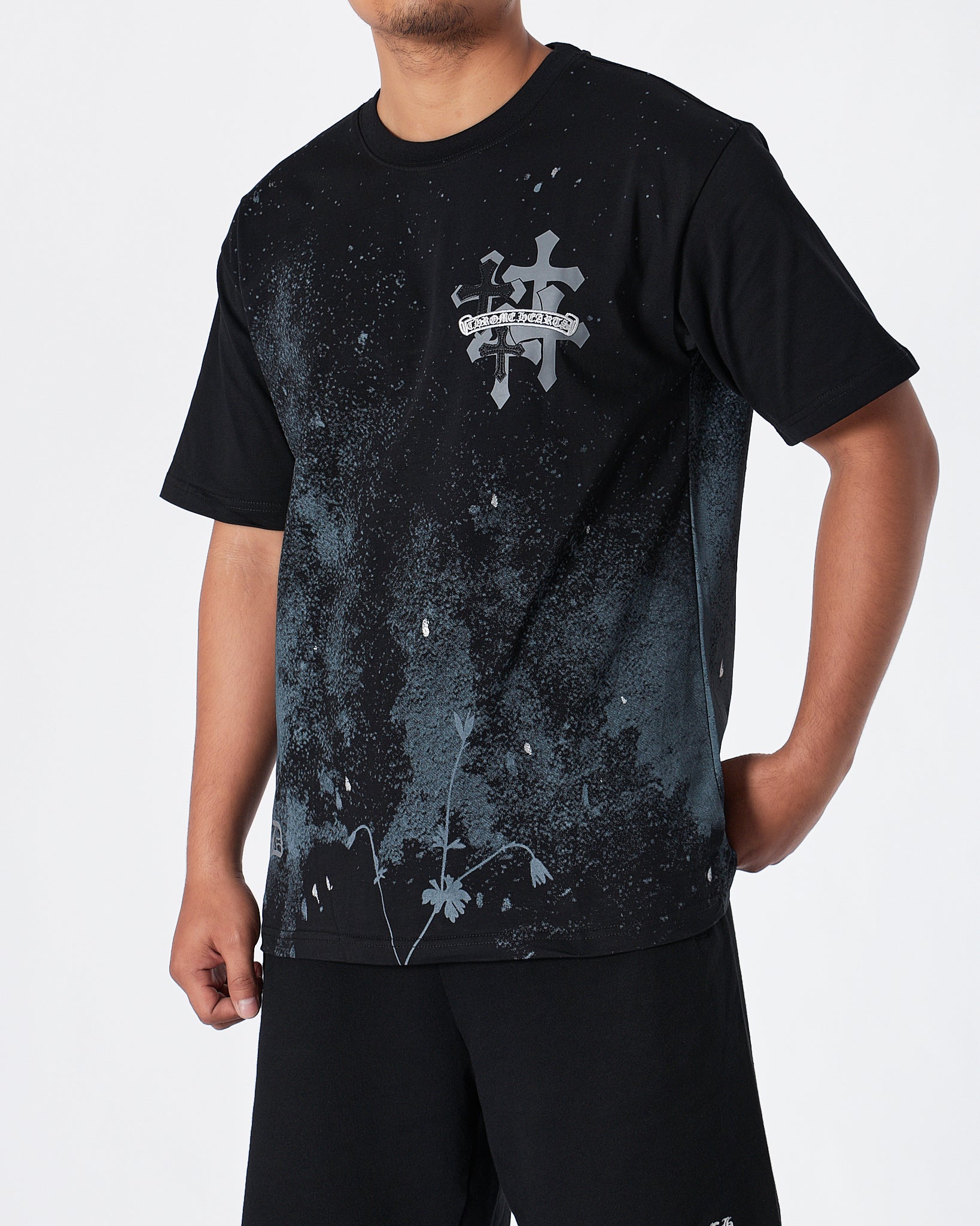 MOI OUTFIT-CH Cross Back Men Black T-Shirt 25.90