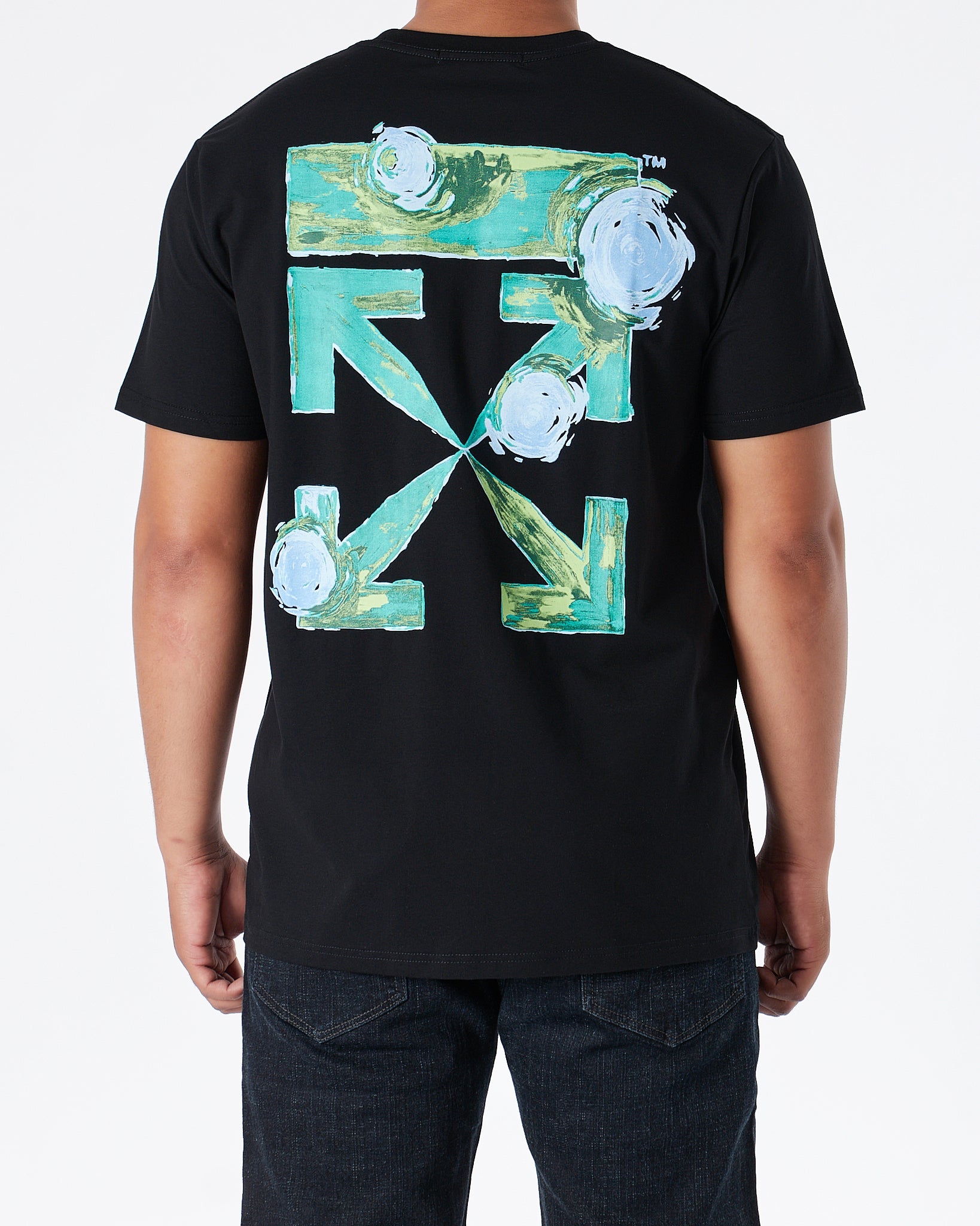 MOI OUTFIT-Cross Back Green Arrow Printed Men T-Shirt 17.90