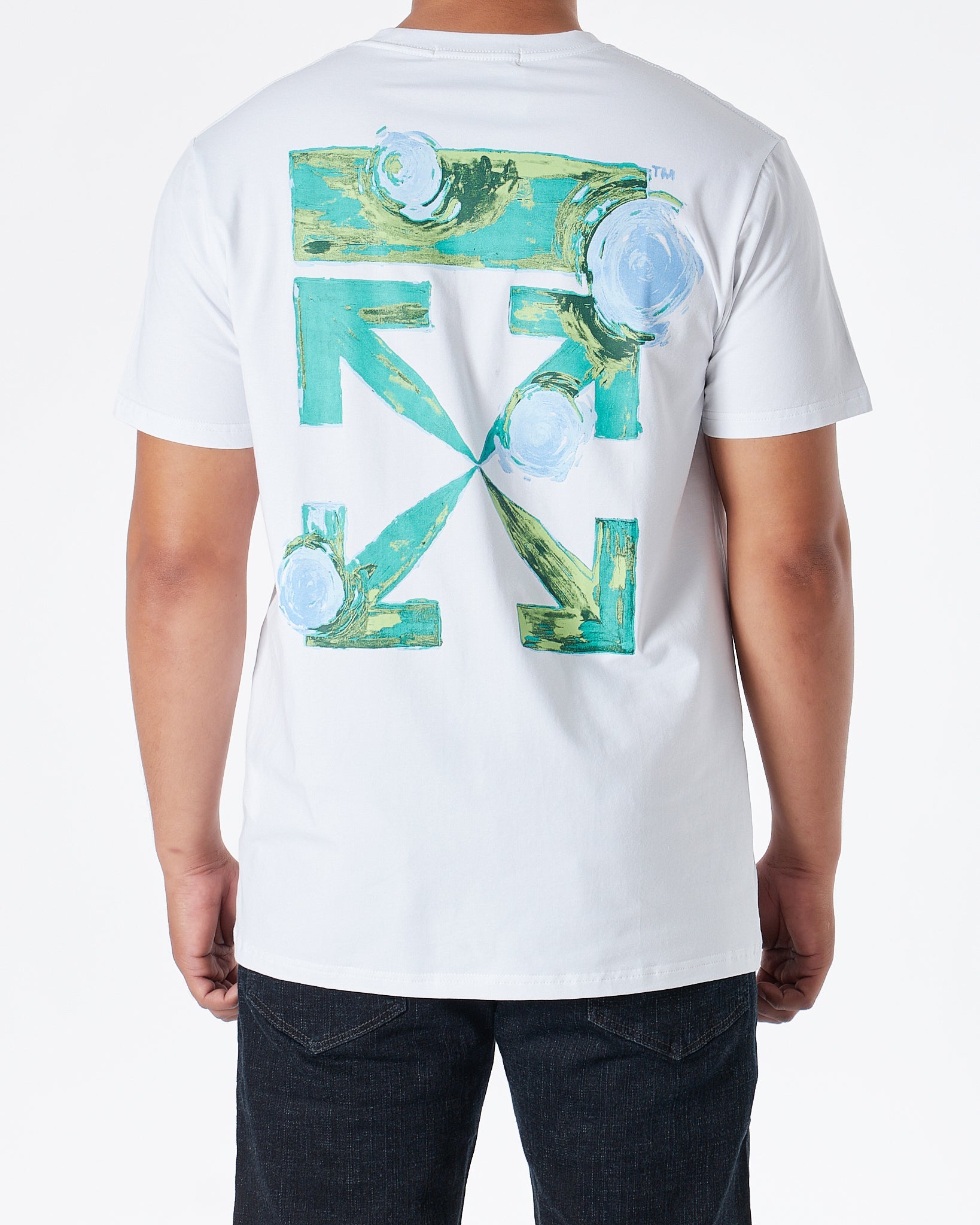 MOI OUTFIT-Cross Back Green Arrow Printed Men T-Shirt 17.90