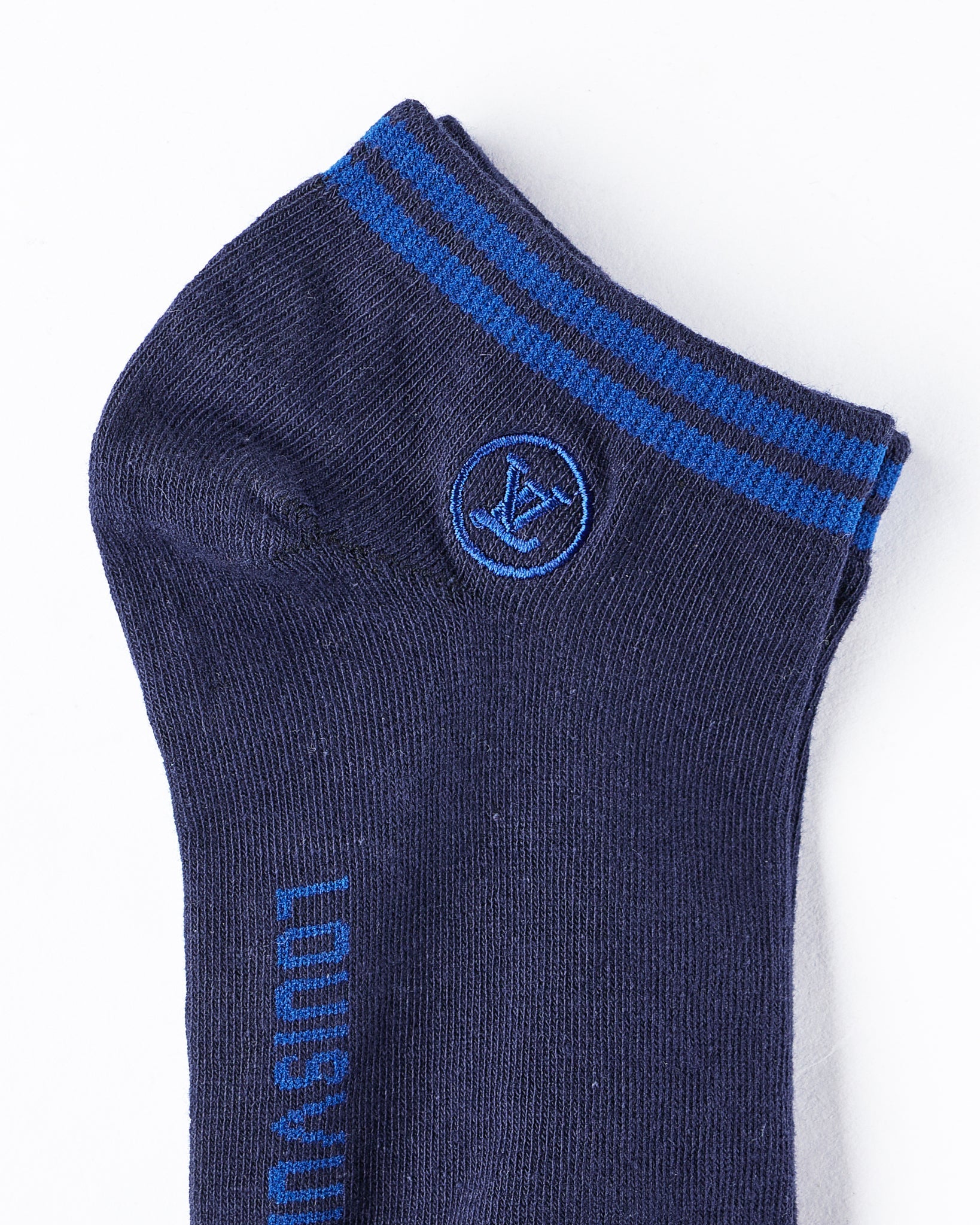 MOI OUTFIT-Cuff Stripes Logo Printed 5 Pairs Quarter Socks 14.50