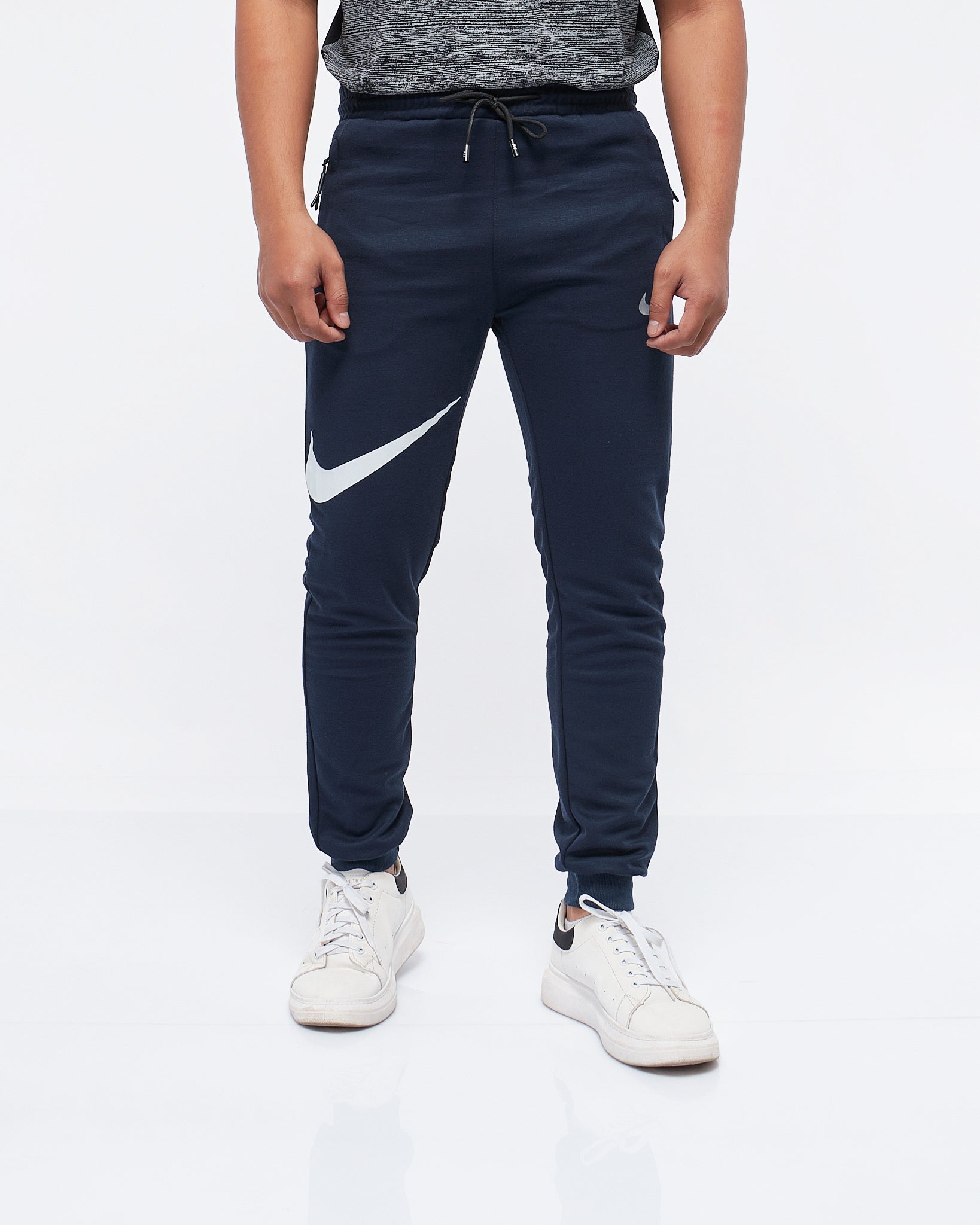 MOI OUTFIT-Double Swooh Logo Printed Men Joggers 14.90