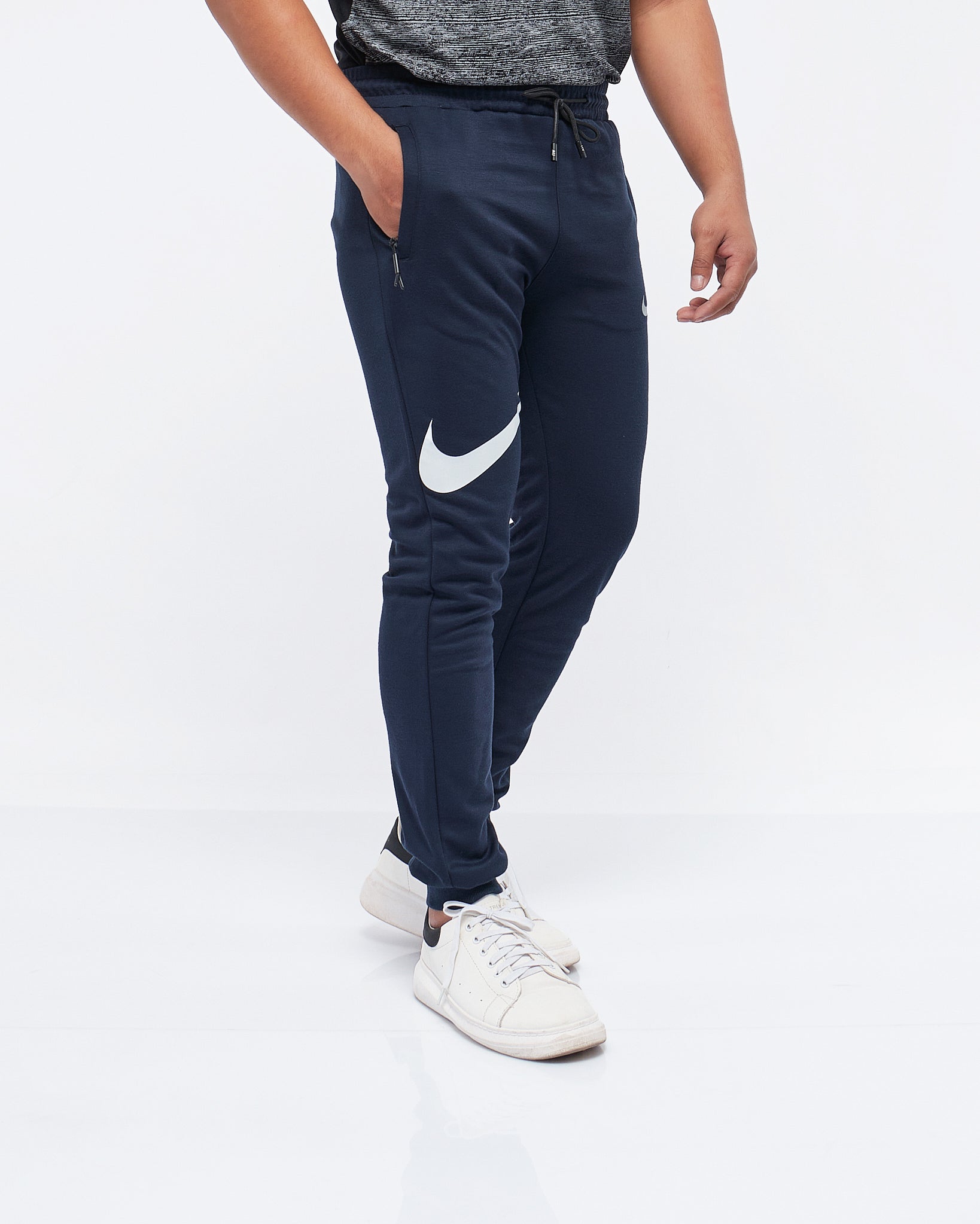 MOI OUTFIT-Double Swooh Logo Printed Men Joggers 14.90