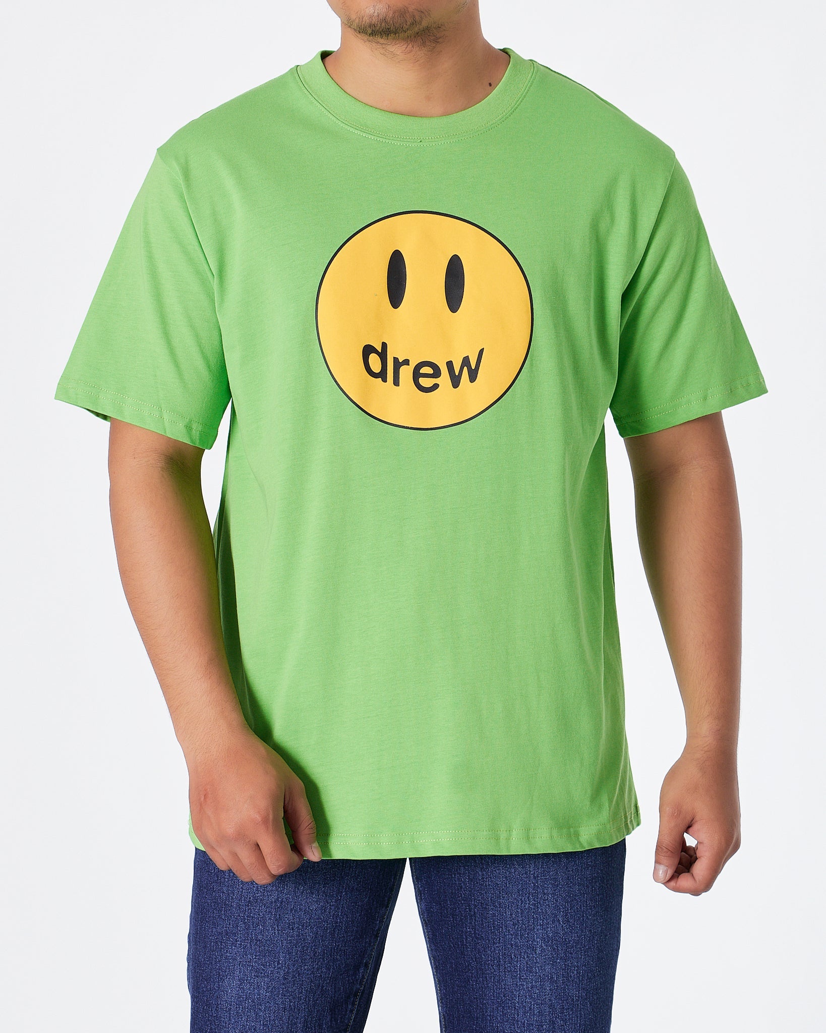 MOI OUTFIT-DRE Smiling Face Unisex Green T-Shirt 18.90