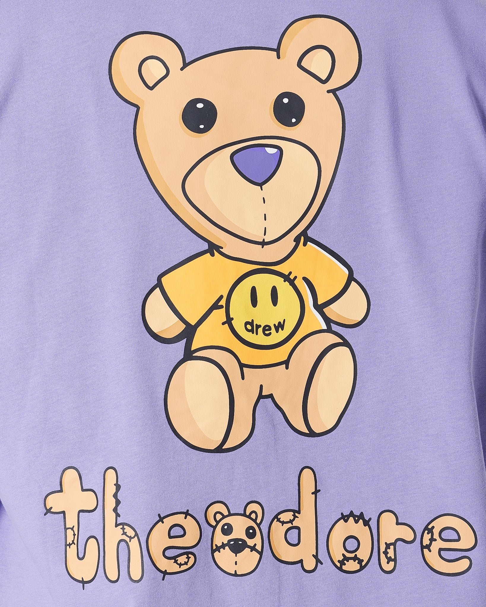 MOI OUTFIT-DRE Teddy Bear Back Unisex Purple T-Shirt 19.90