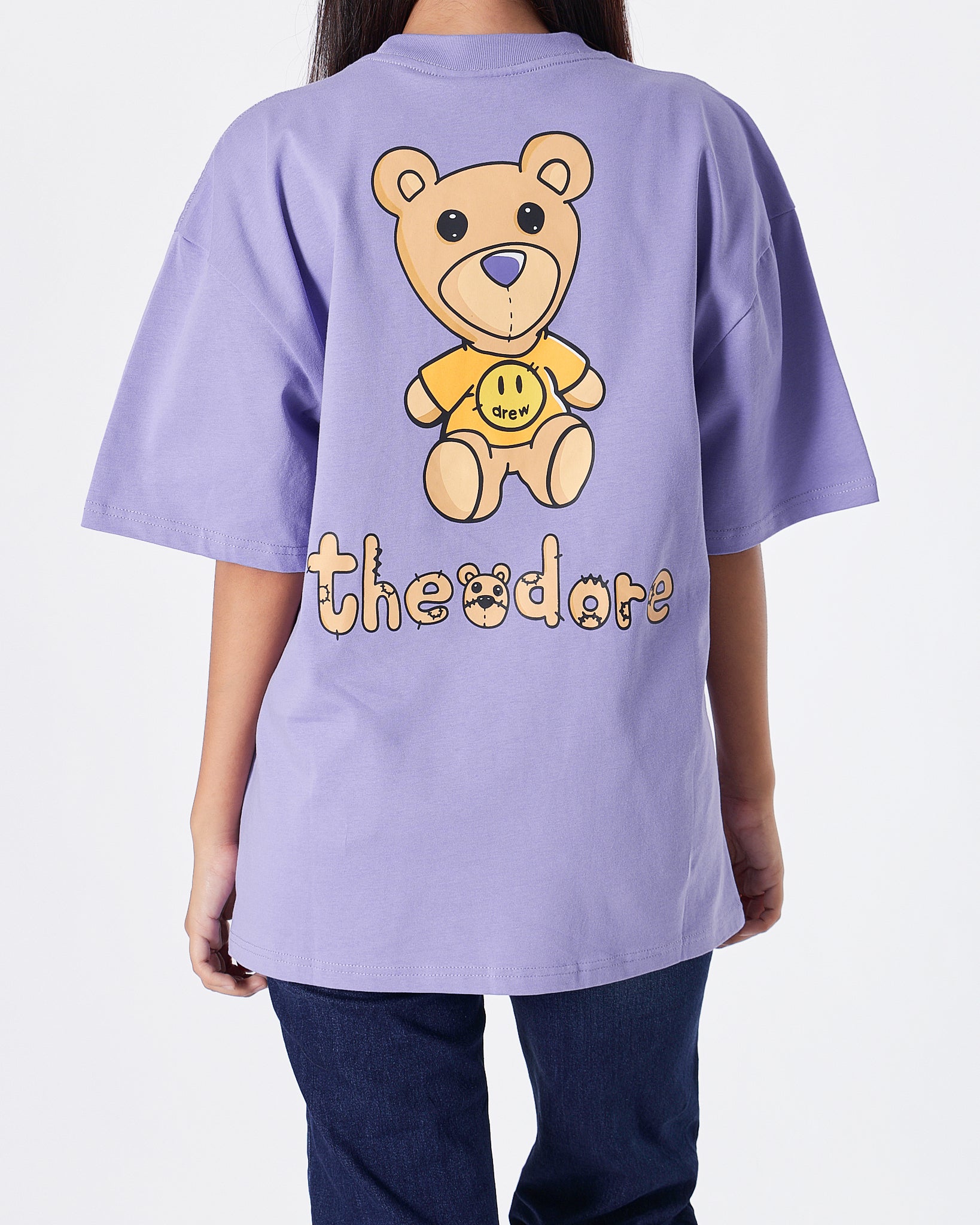MOI OUTFIT-DRE Teddy Bear Back Unisex Purple T-Shirt 19.90