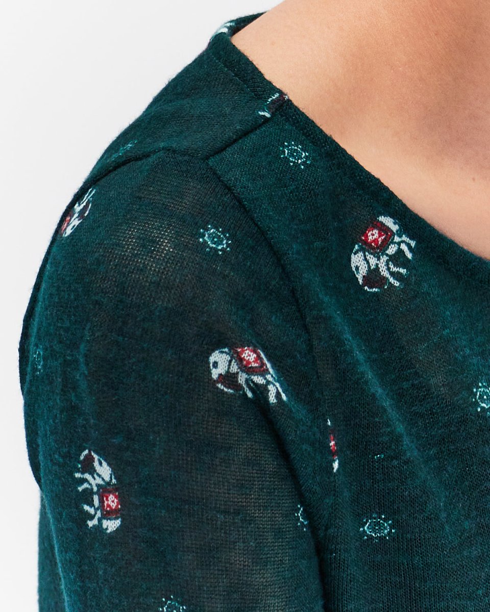 MOI OUTFIT-Elephant Over Print Lady T-Shirt Long Sleeve 9.90