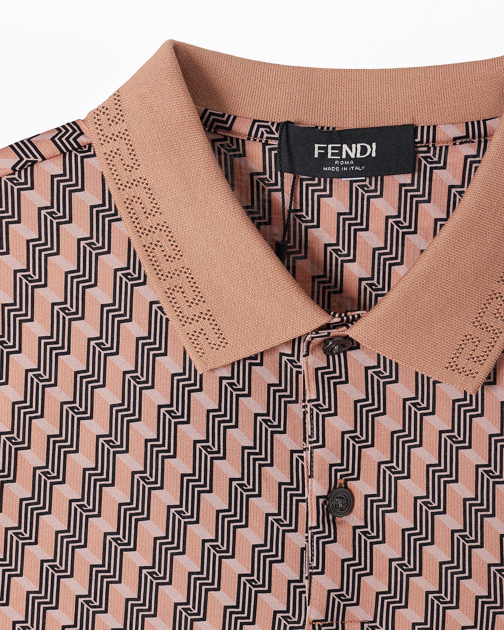 MOI OUTFIT-FEN Monogram Men Brown Polo Shirt 74.90
