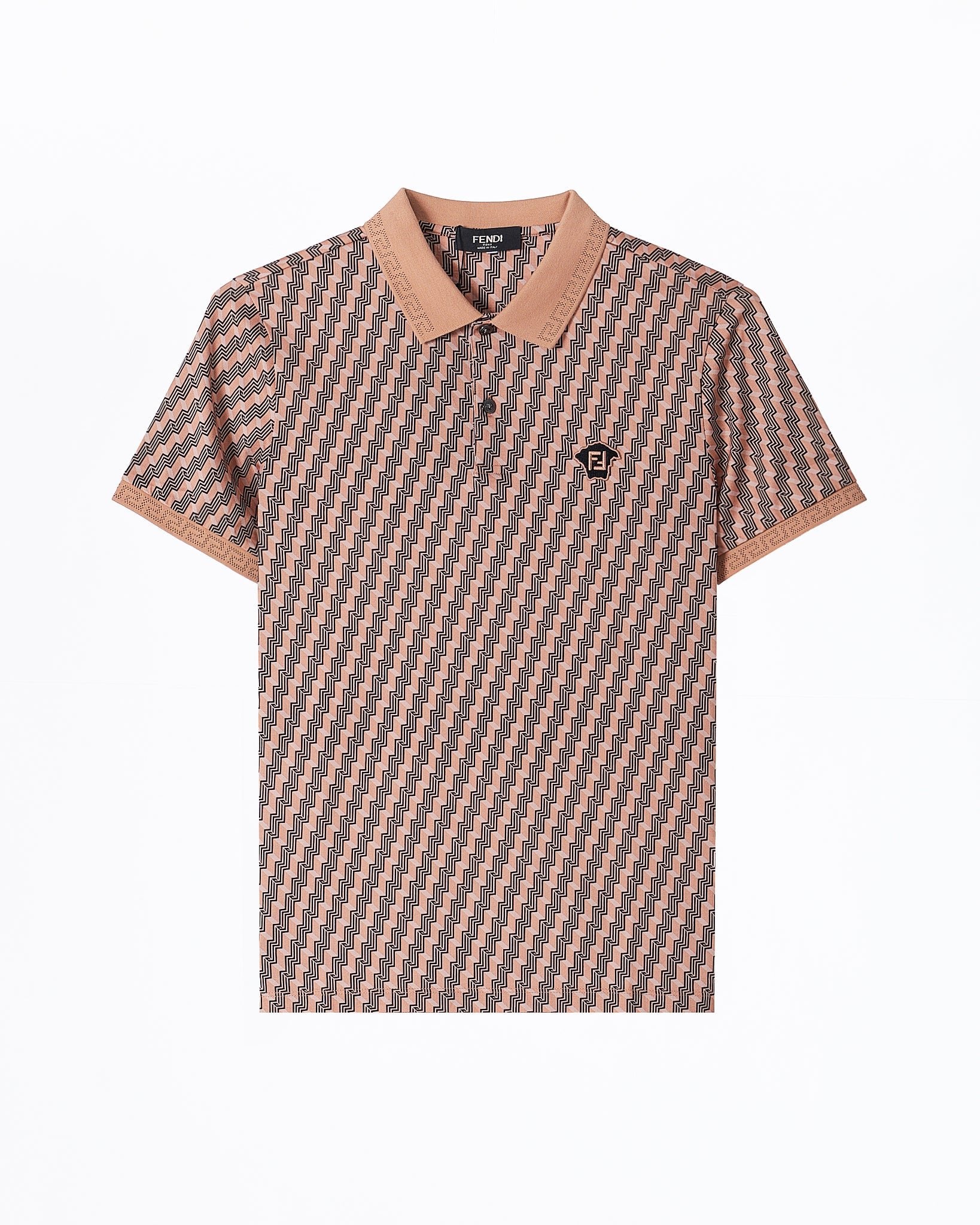 MOI OUTFIT-FEN Monogram Men Brown Polo Shirt 74.90