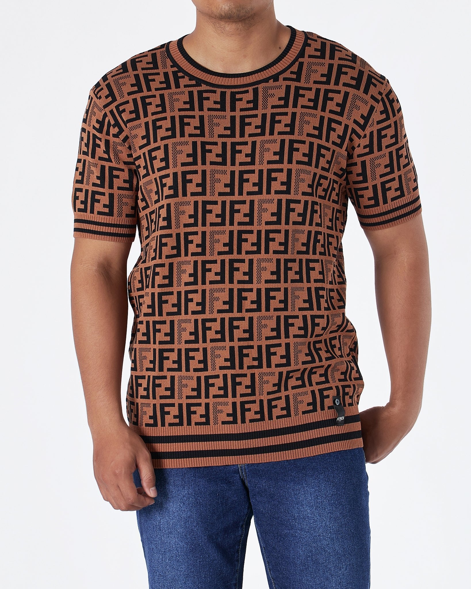 FF Logo Over Printed Men Knit T Shirt 55.90 MOI OUTFIT