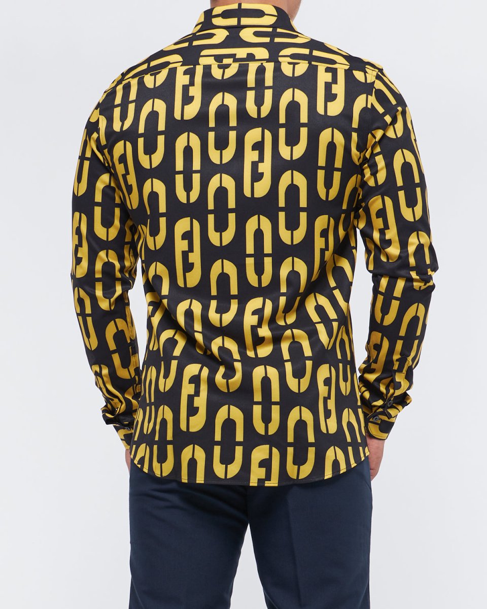 MOI OUTFIT-FF Logo Over Printed Men Long Sleeve Shirt 24.90