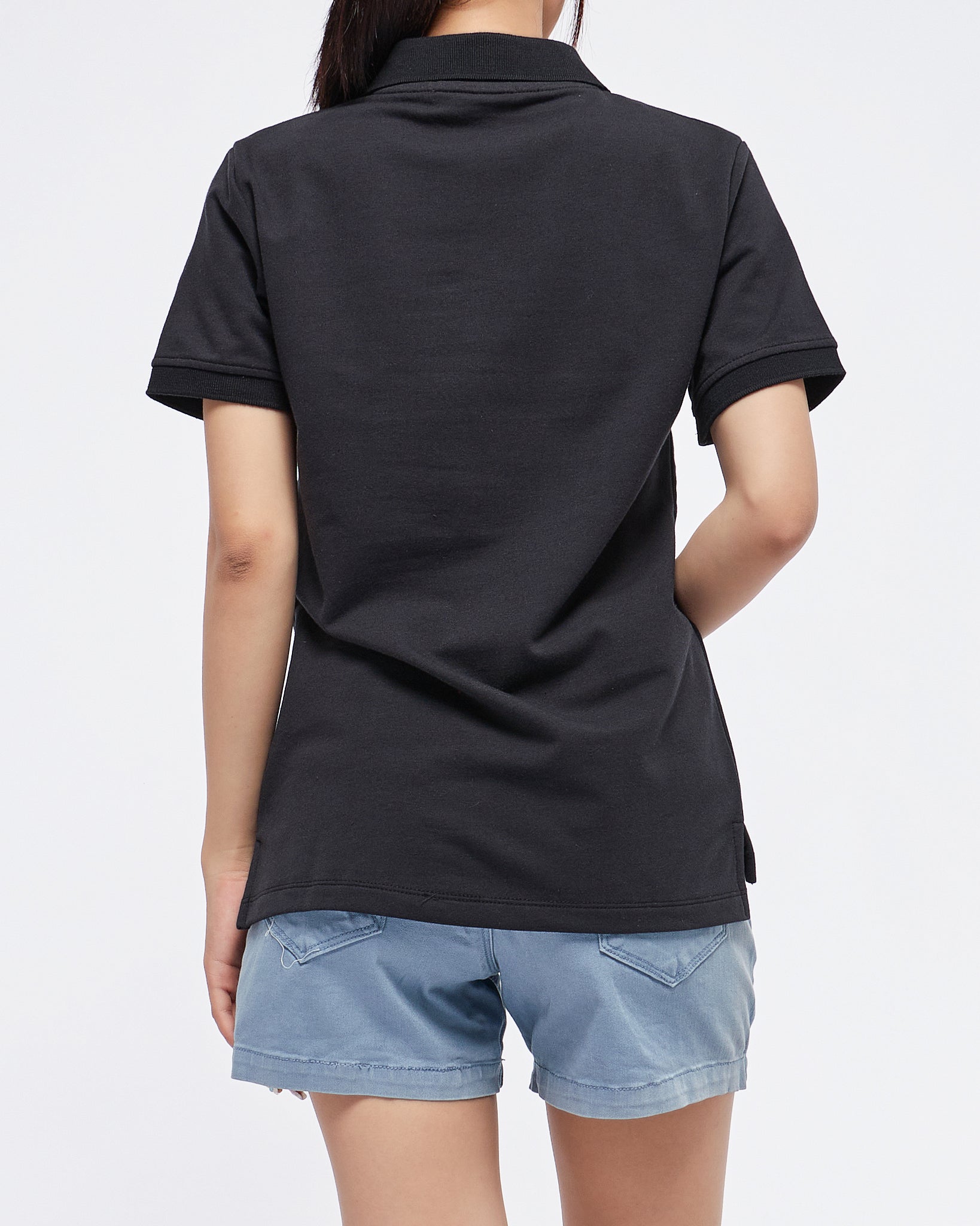MOI OUTFIT-Flag Printed Lady Polo Shirt 12.50