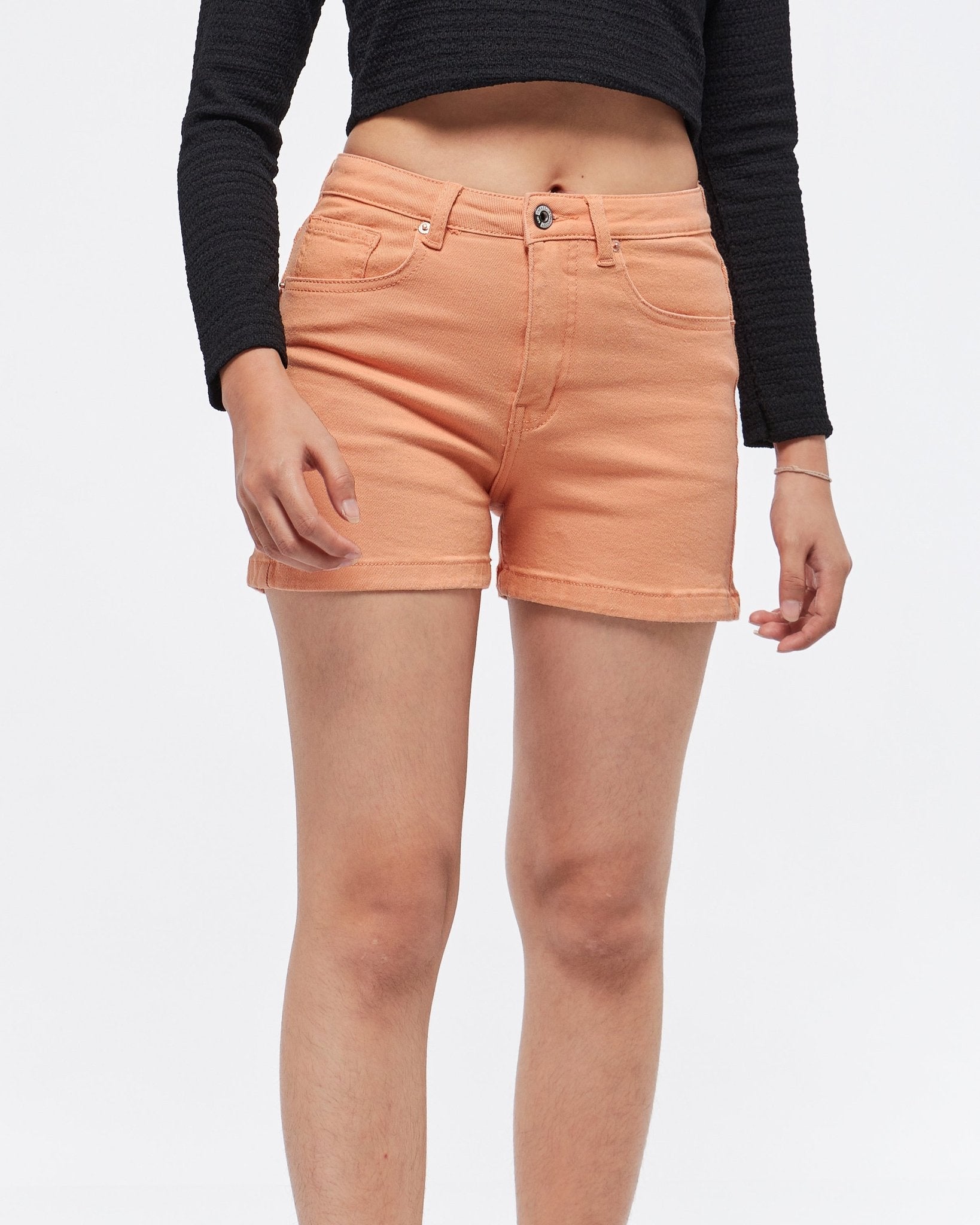 MOI OUTFIT-High Waist Candy Color Lady Short Jeans 13.90