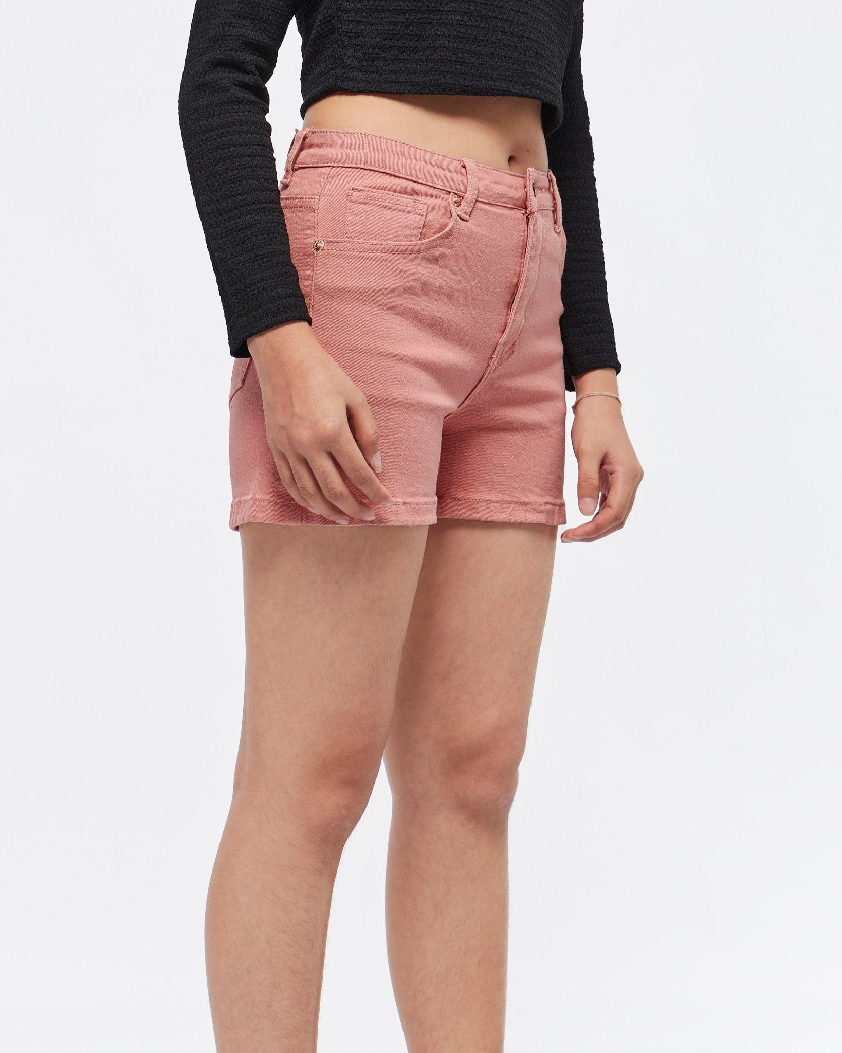 MOI OUTFIT-High Waist Candy Color Lady Short Jeans 13.90