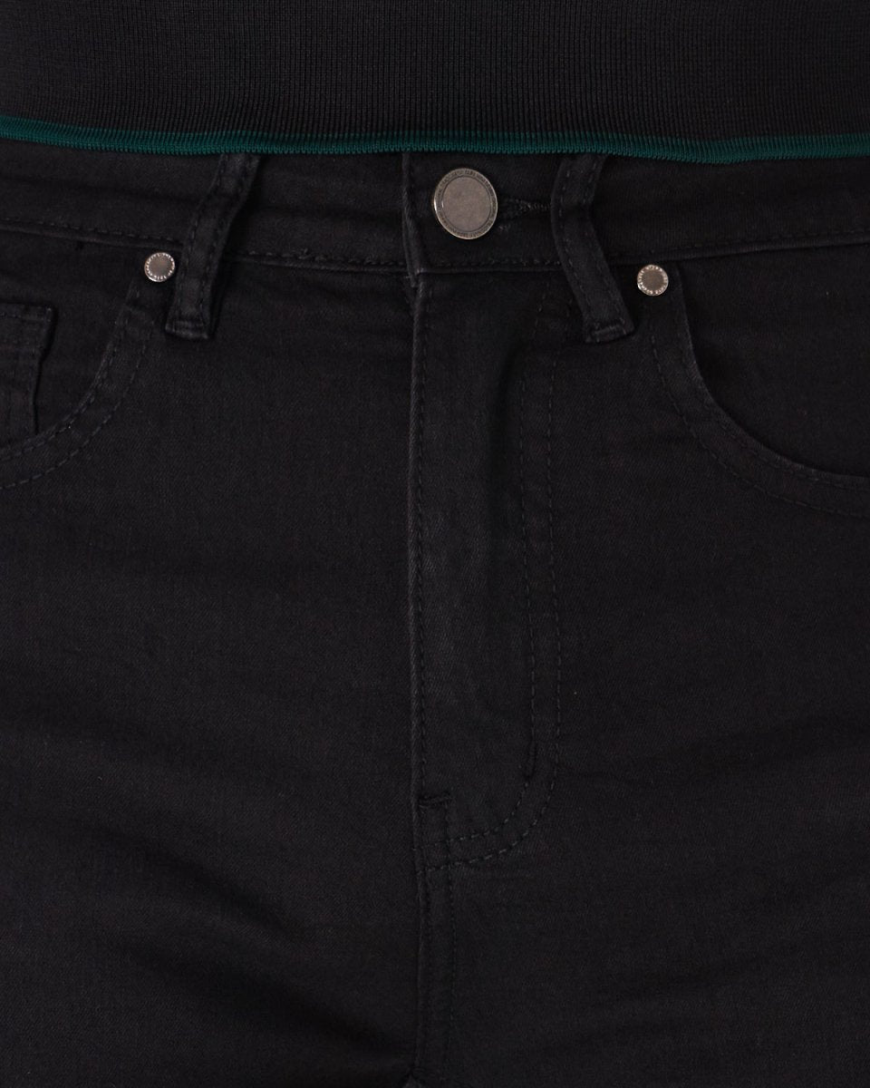 MOI OUTFIT-High Waist Raw Hem Lady Straight Leg Jeans 18.90