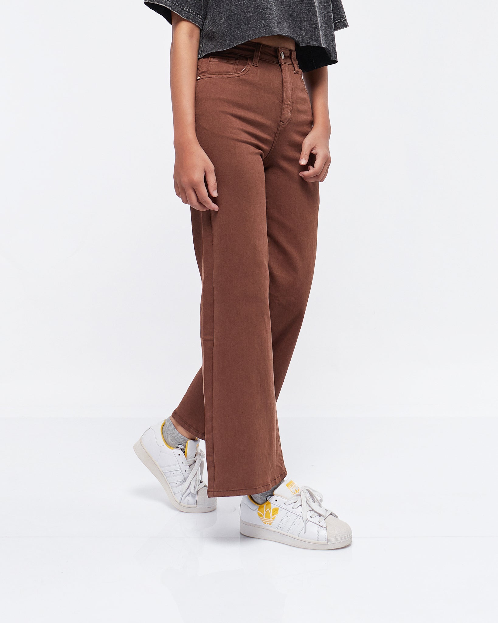 MOI OUTFIT-High Waist Wide Leg Lady Jeans 21.50