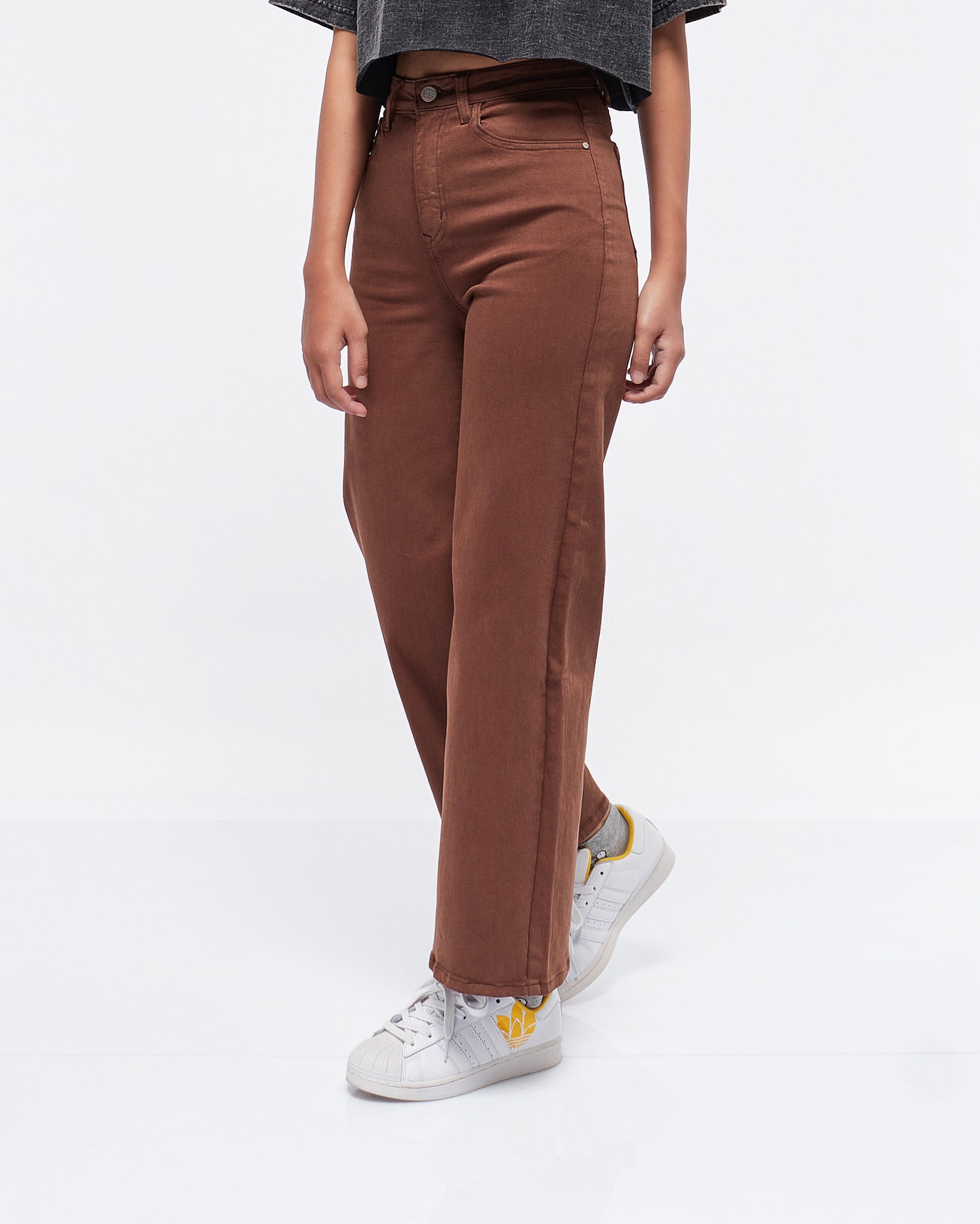 MOI OUTFIT-High Waist Wide Leg Lady Jeans 21.50