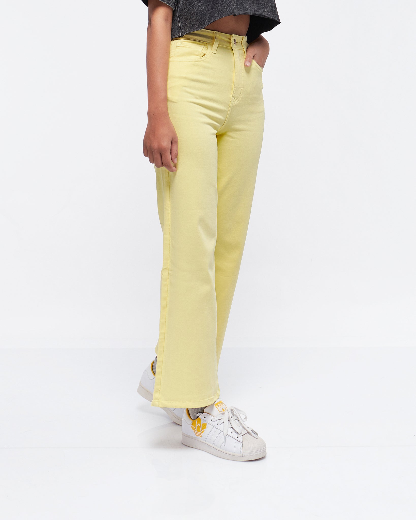 MOI OUTFIT-High Waist Wide Leg Lady Jeans 21.50