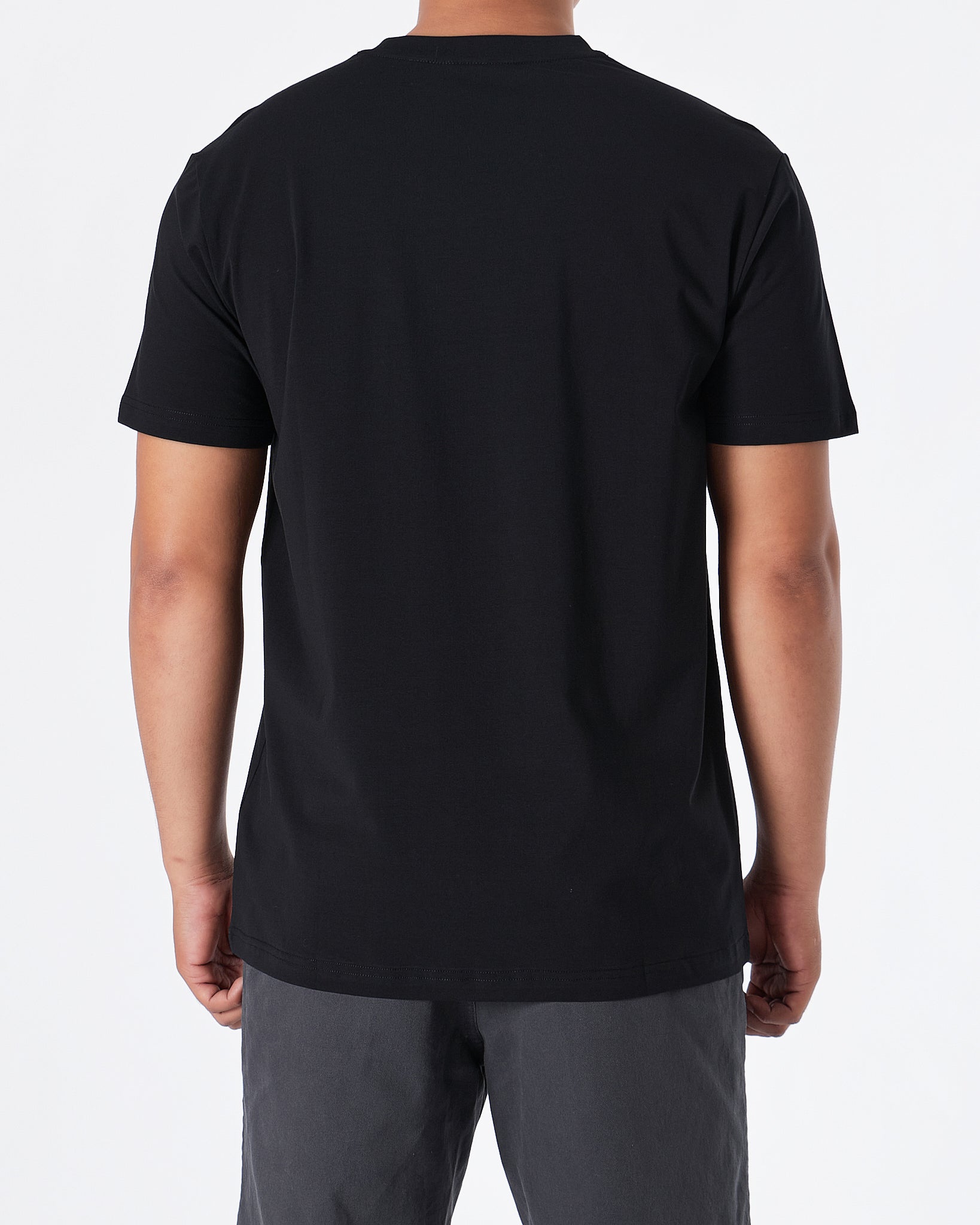 MOI OUTFIT-LAC Plain Men Black T-Shirt 15.90
