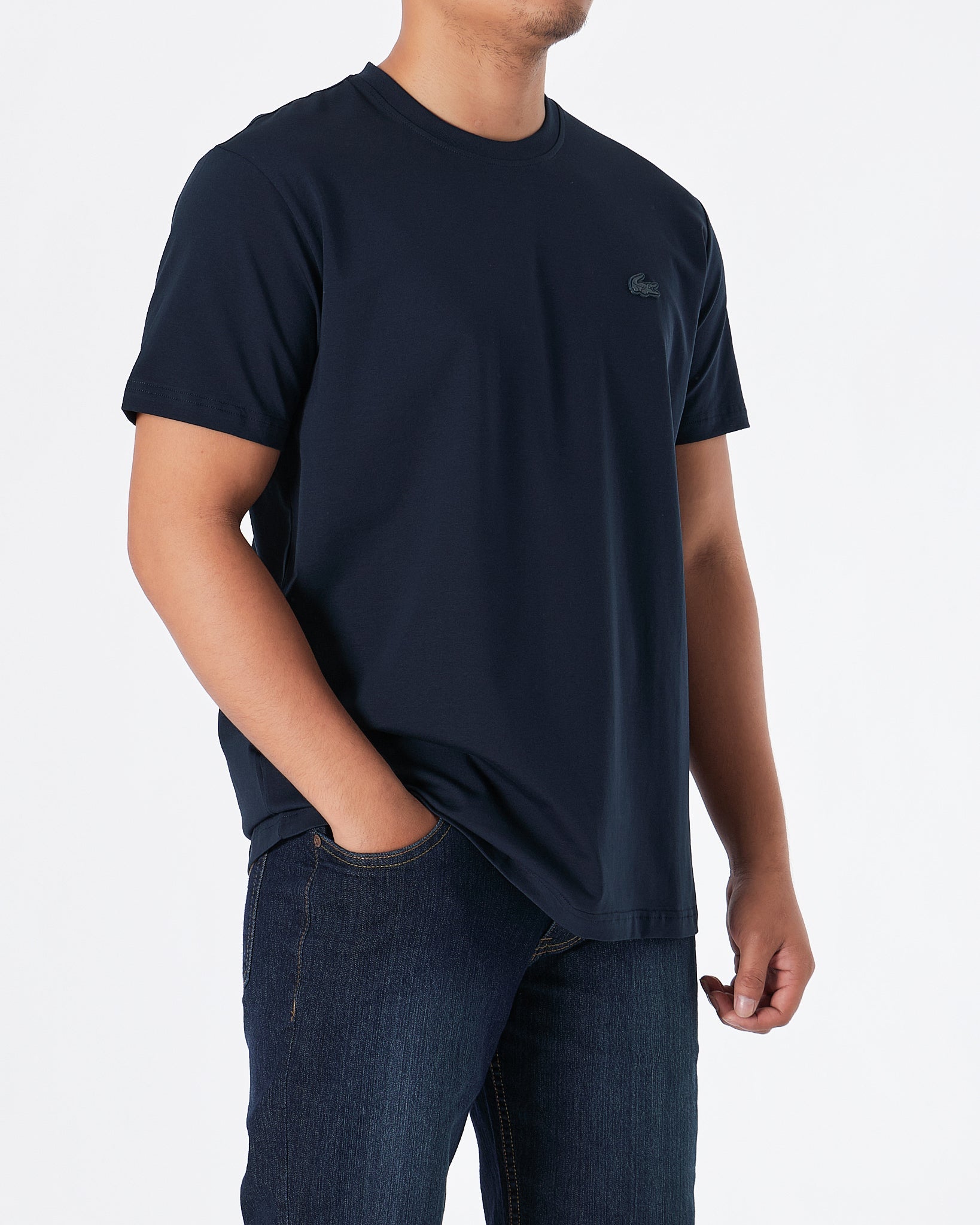 MOI OUTFIT-LAC Plain Men Dark Blue T-Shirt 15.90