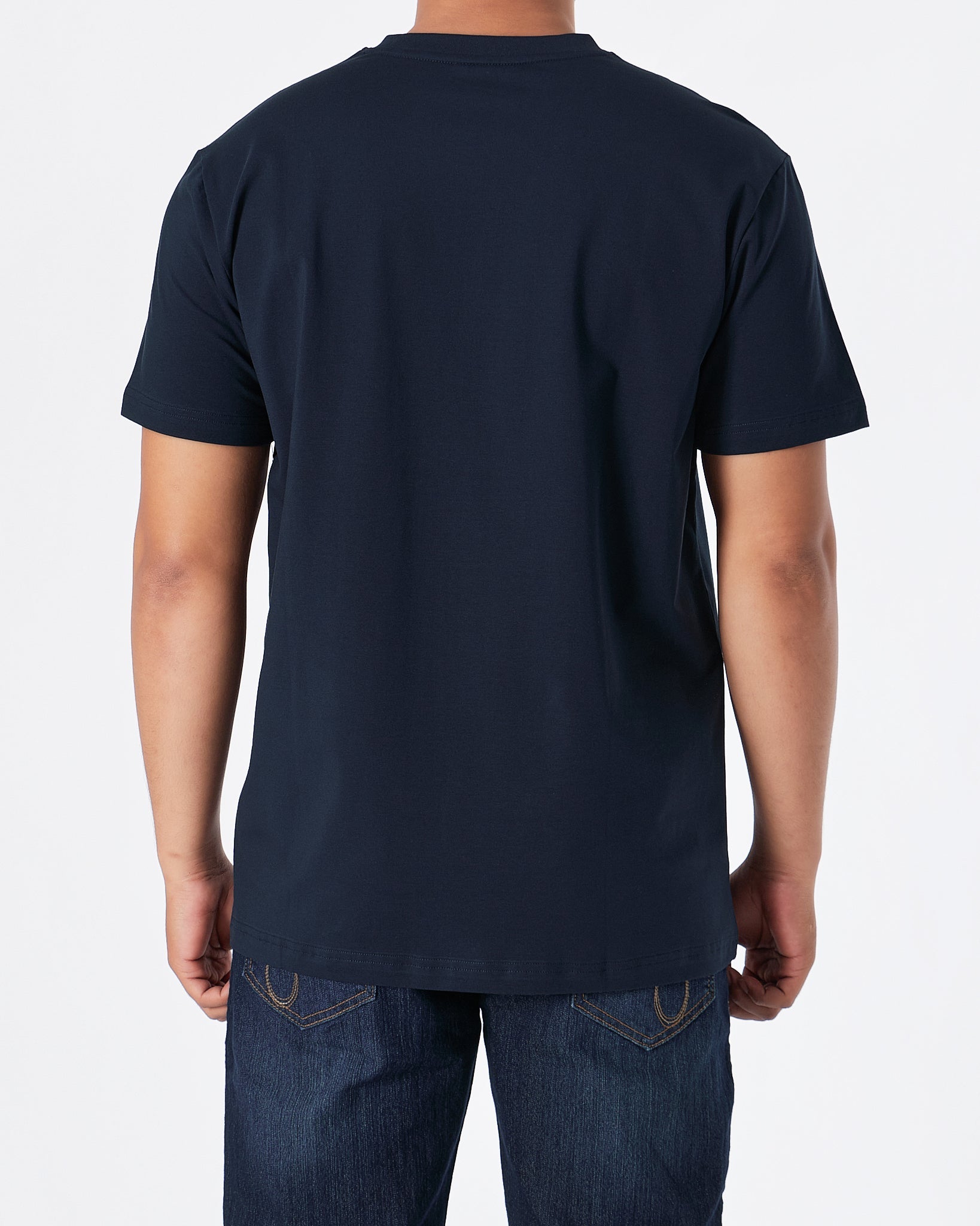 MOI OUTFIT-LAC Plain Men Dark Blue T-Shirt 15.90