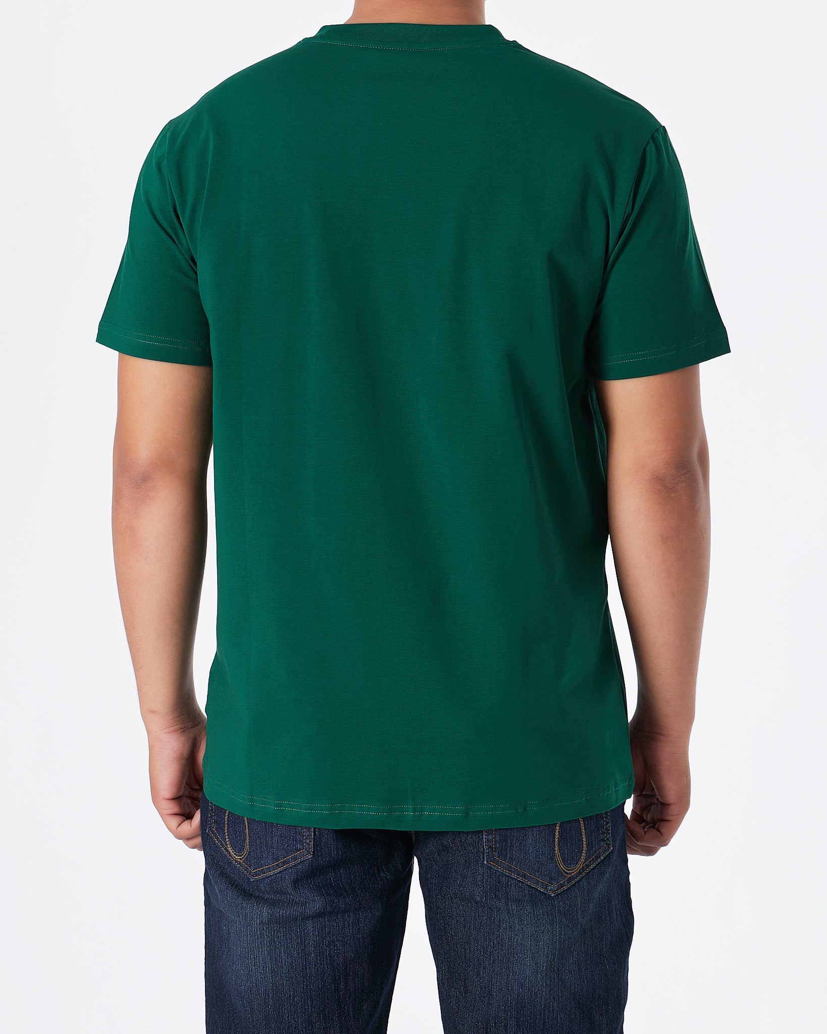 MOI OUTFIT-LAC Plain Men Dark Green T-Shirt 15.90