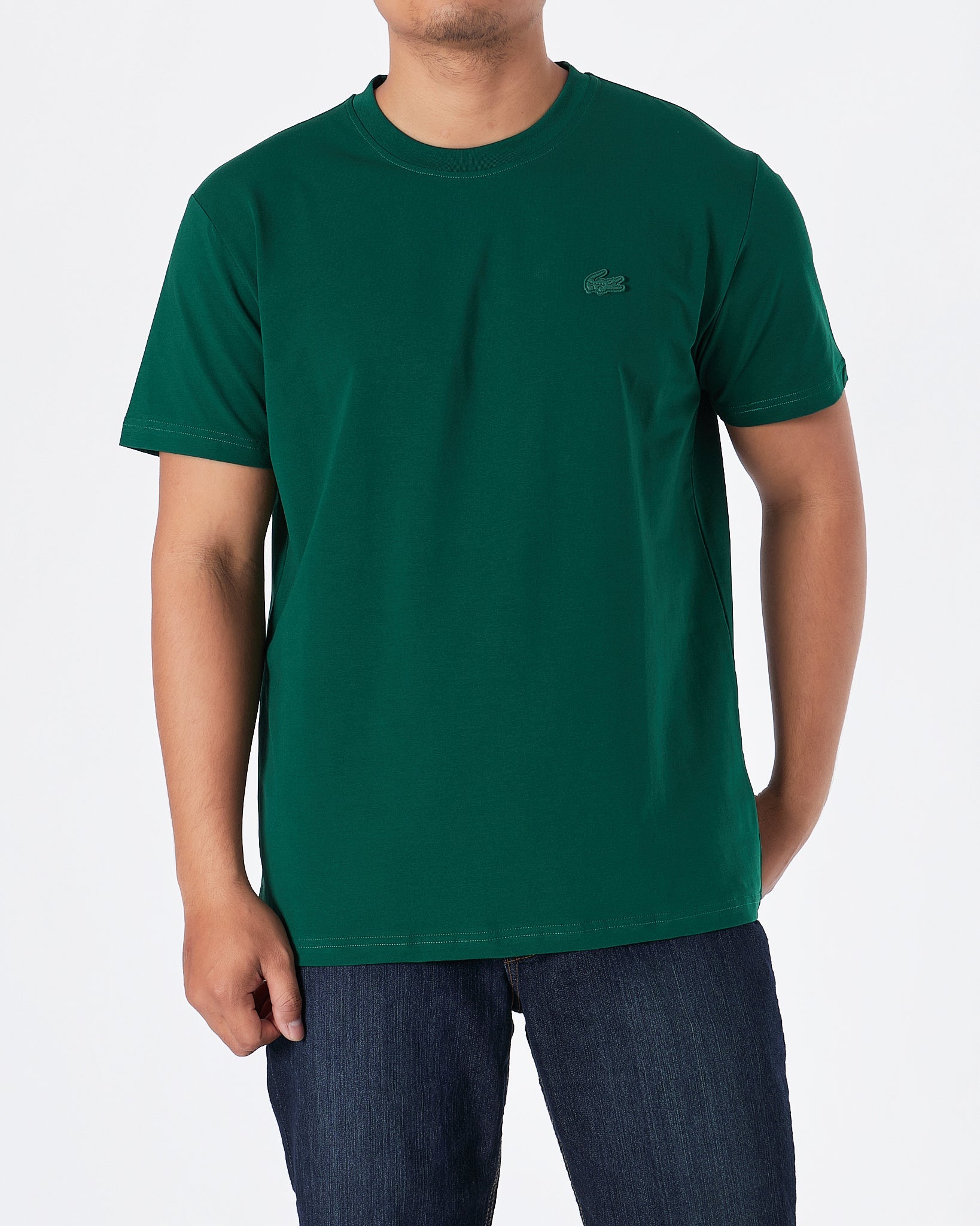 MOI OUTFIT-LAC Plain Men Dark Green T-Shirt 15.90