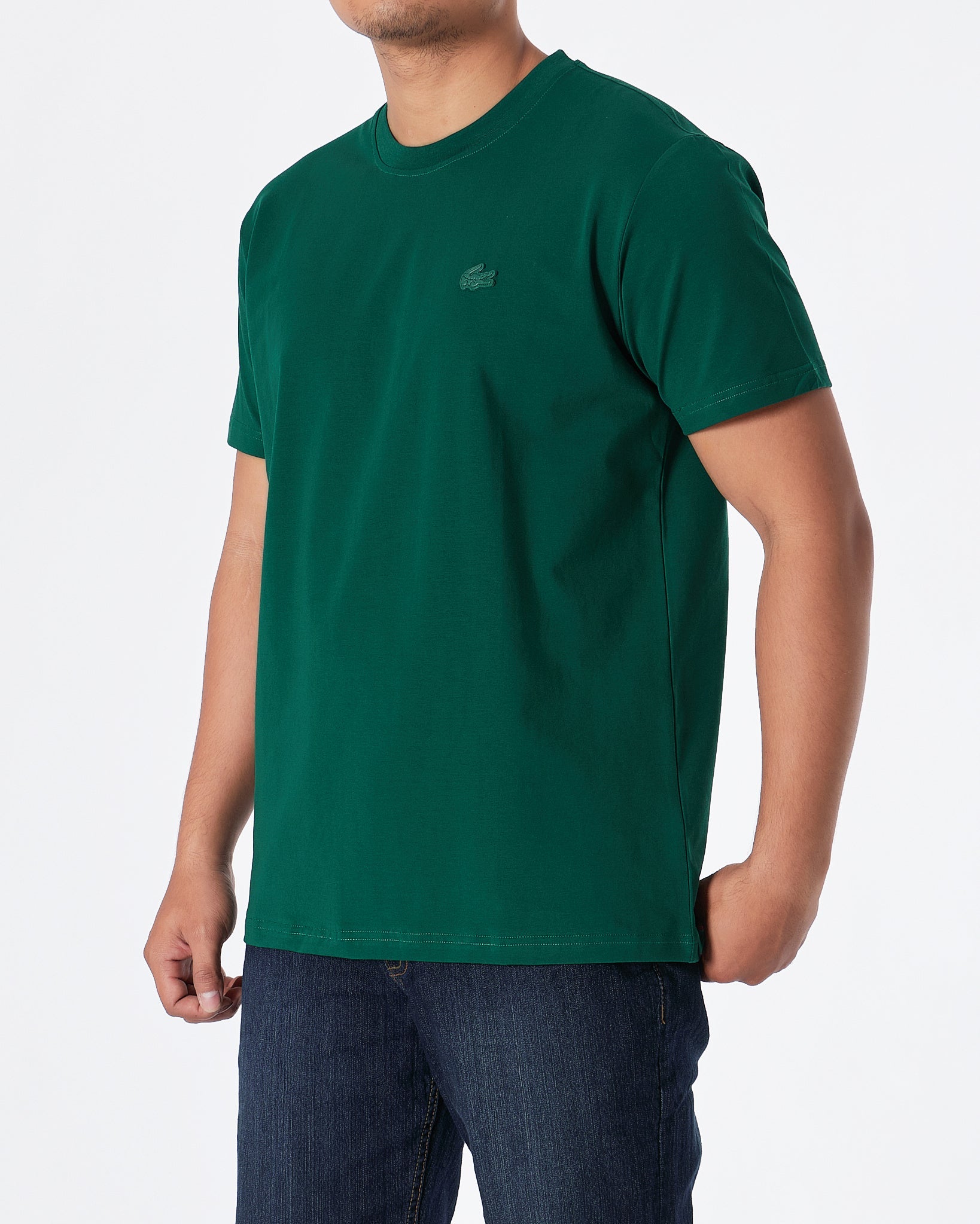 MOI OUTFIT-LAC Plain Men Dark Green T-Shirt 15.90