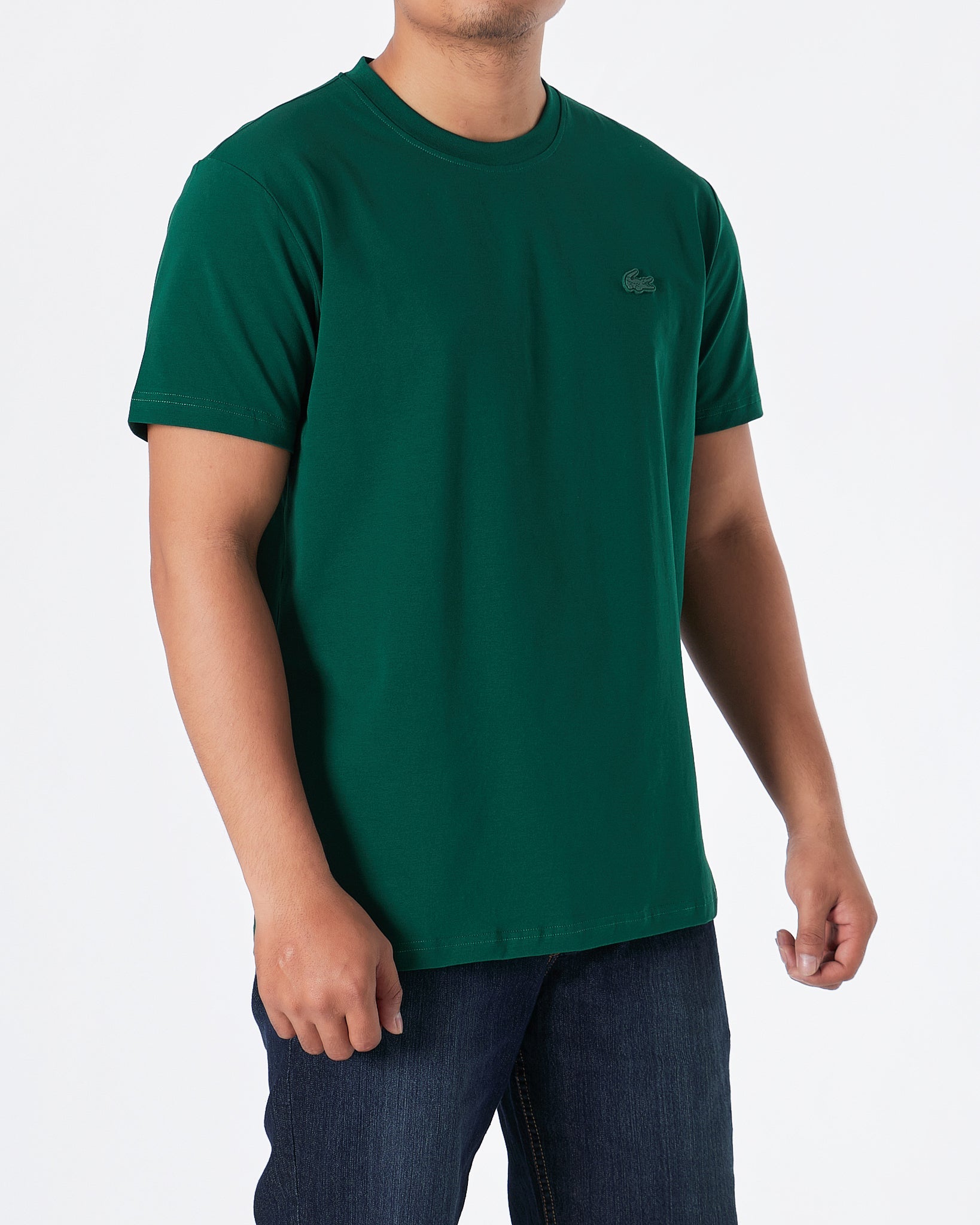 MOI OUTFIT-LAC Plain Men Dark Green T-Shirt 15.90