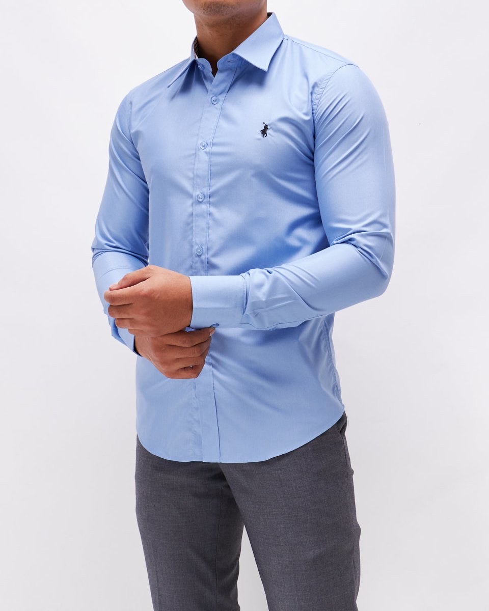 MOI OUTFIT-Logo Embroidered Men Shirt Long Sleeve 19.90