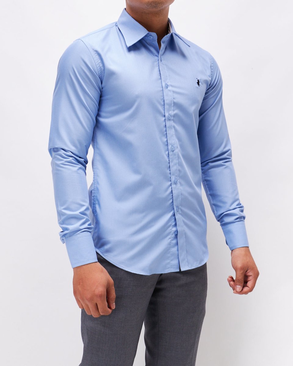 MOI OUTFIT-Logo Embroidered Men Shirt Long Sleeve 19.90